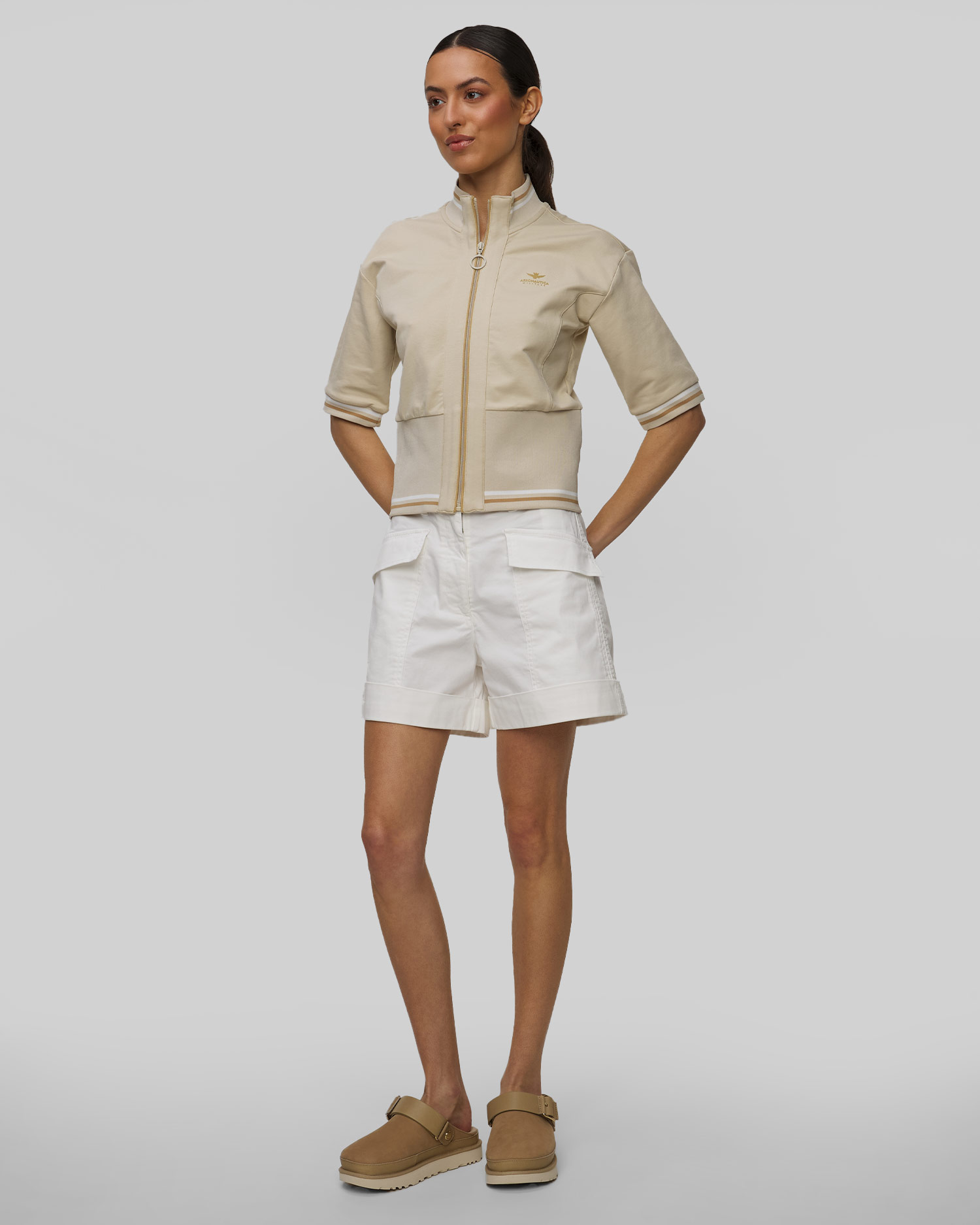 Short blanc pour femmes Aeronautica Militare