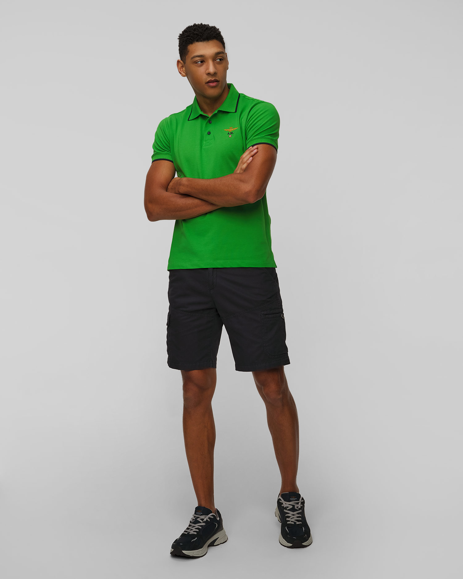 Aeronautica Militare Leinenshorts für Herren in Marineblau