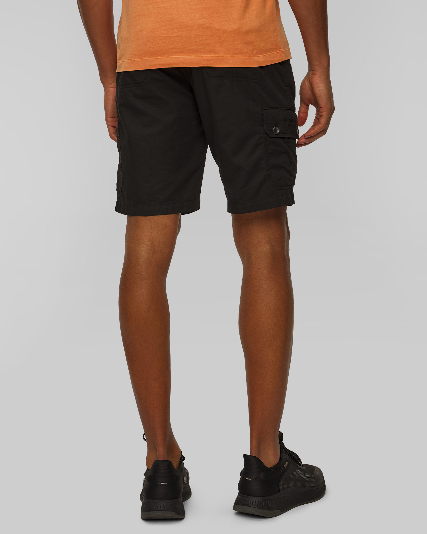 Aeronautica Militare Leinenshorts für Herren in Schwarz
