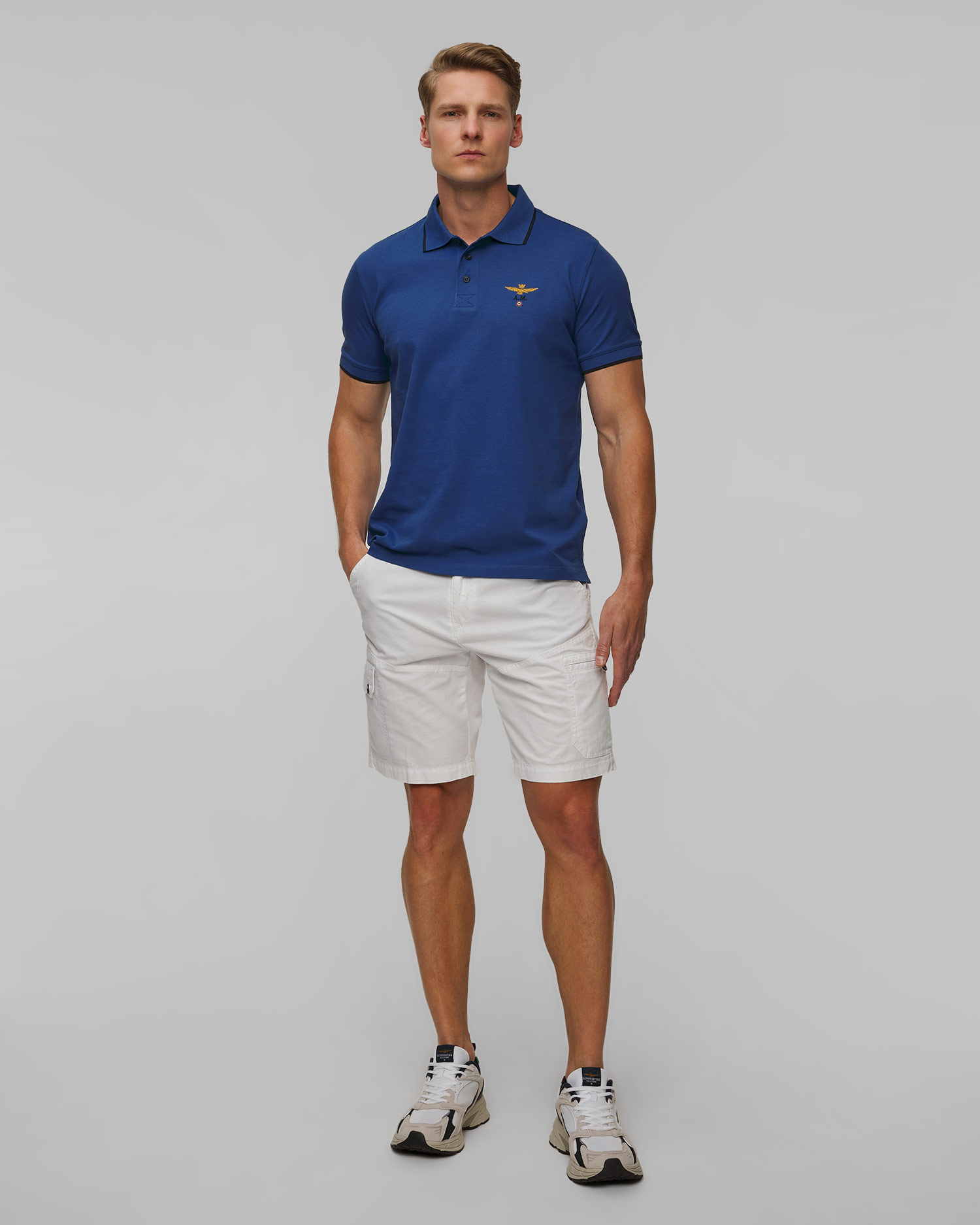 Aeronautica Militare Leinenshorts für Herren in Weiß