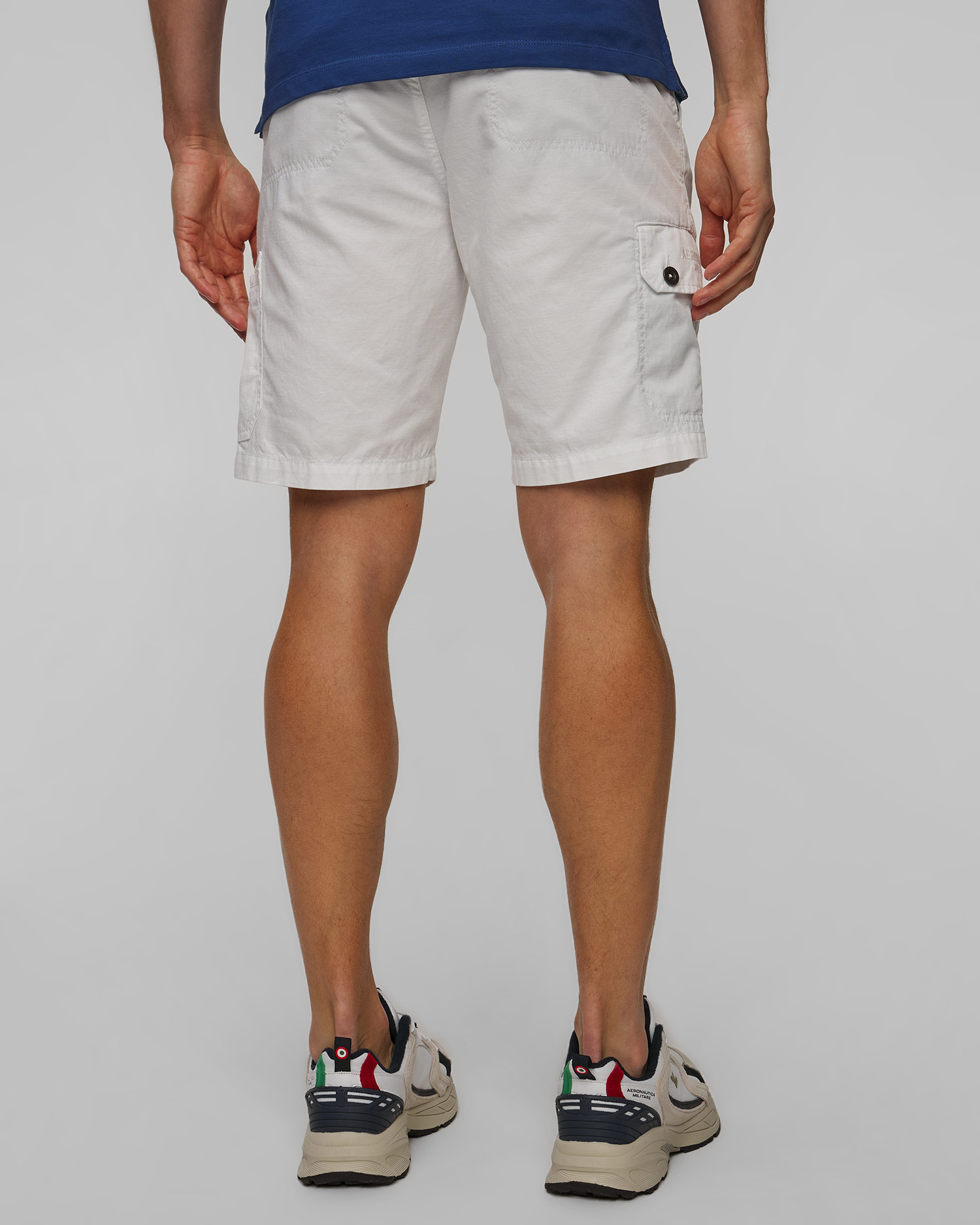 Short avec lin blanc pour hommes Aeronautica Militare