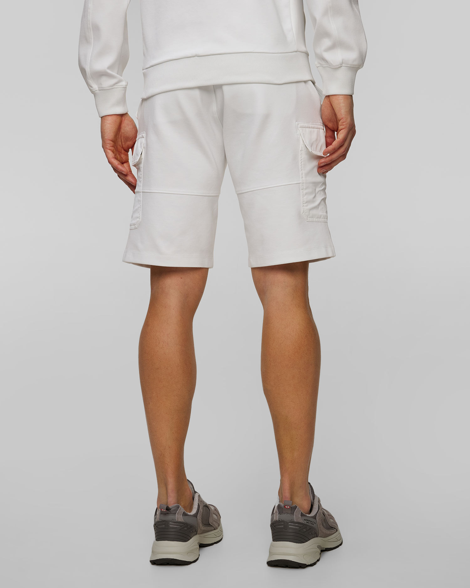 Pánske biele teplákové kraťasy Aeronautica Militare