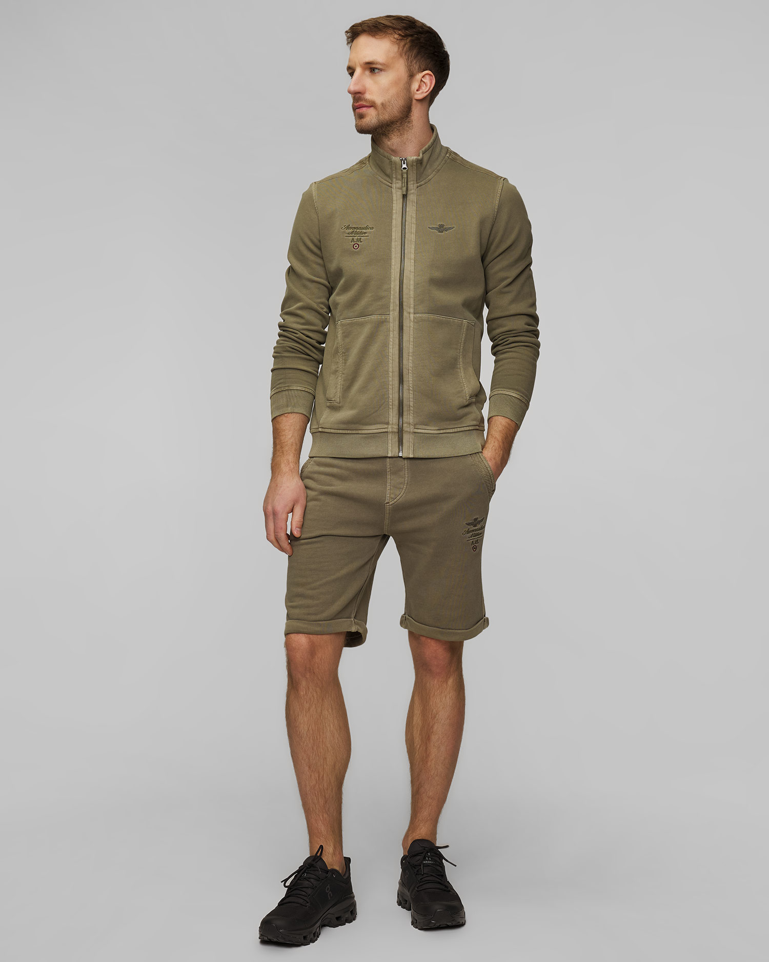 Aeronautica Militare Sweatshorts für Herren in Grün