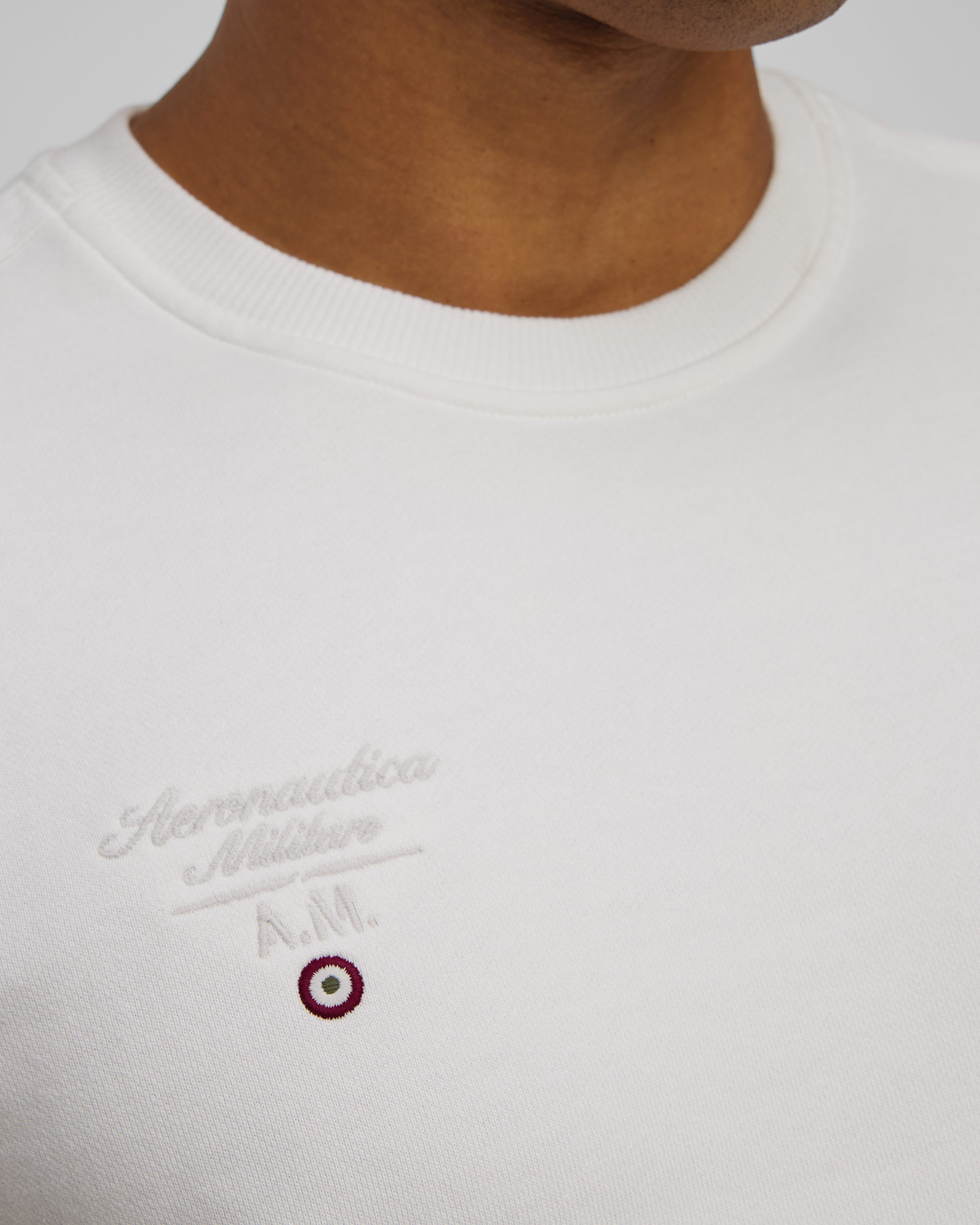 Sweat-shirt blanc pour hommes Aeronautica Militare 