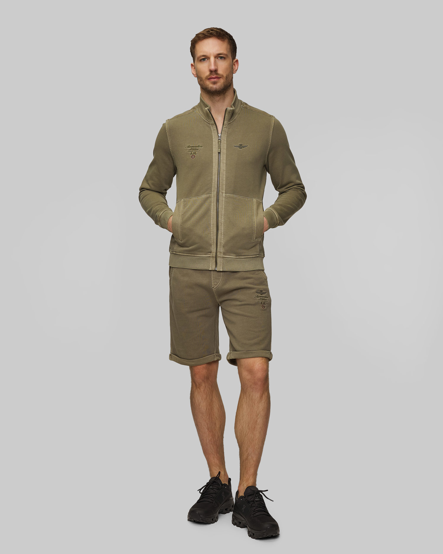 Men’s green sweatshirt Aeronautica Militare