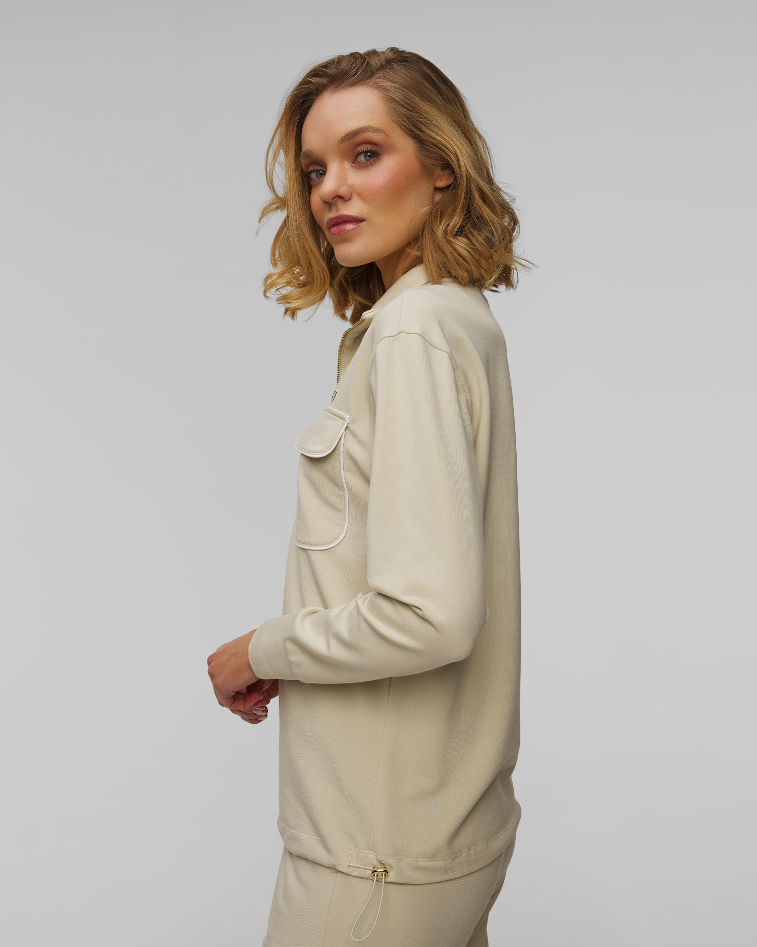 Women's beige sweatshirt Aeronautica Militare