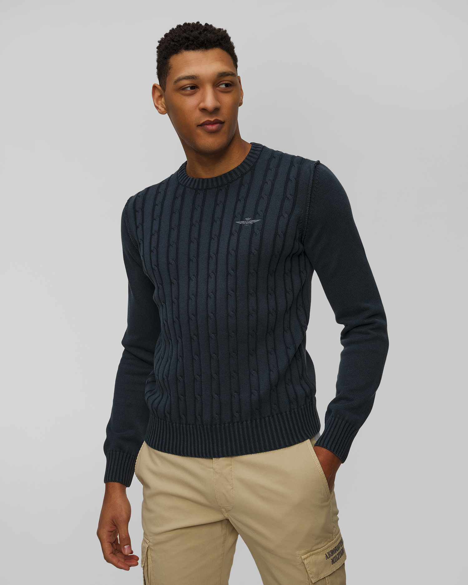 Tmavě modrý pánský svetr Aeronautica Militare