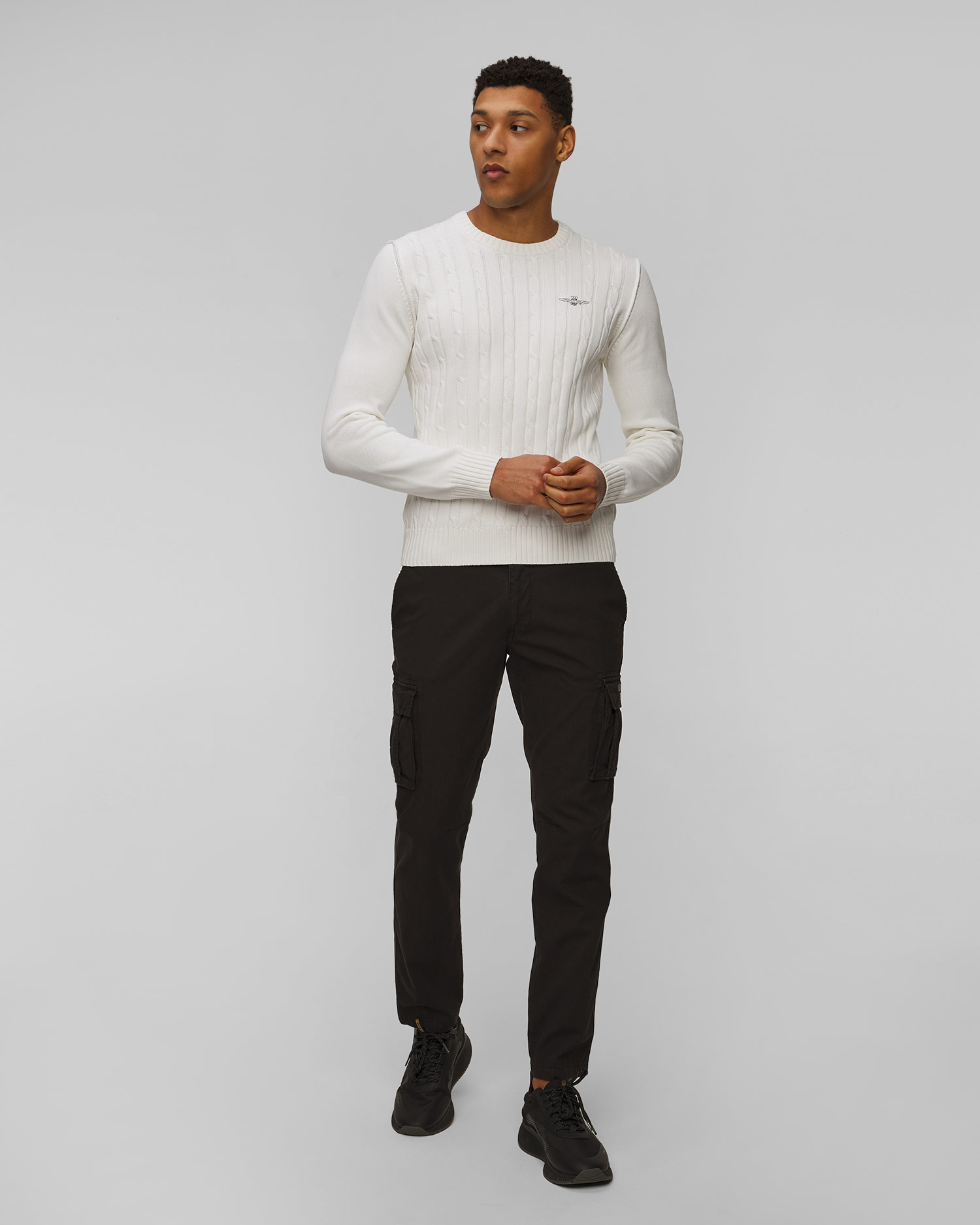 Bílý pánský svetr Aeronautica Militare