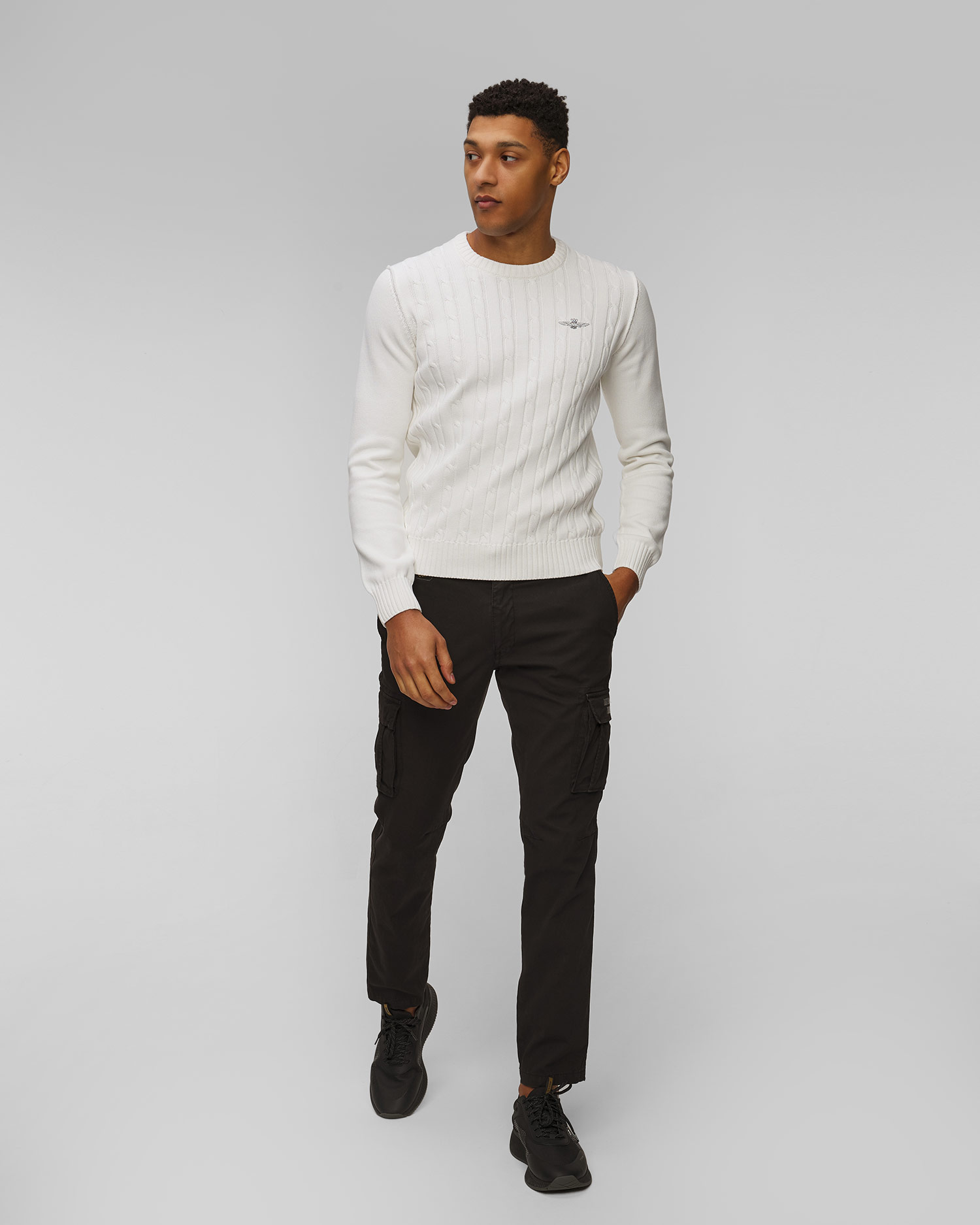 Černé pánské kalhoty Aeronautica Militare