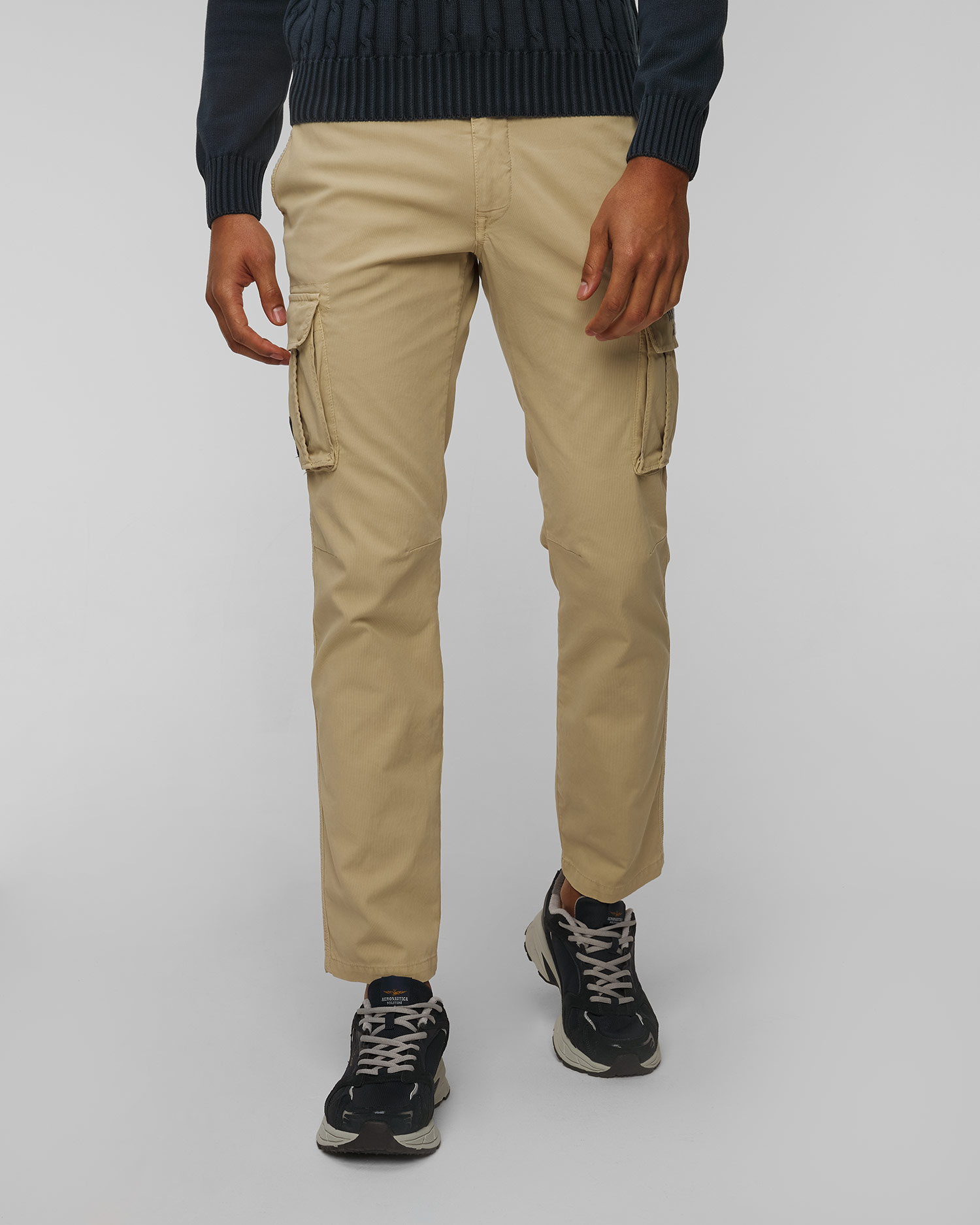 Pantalon beige pour hommes Aeronautica Militare