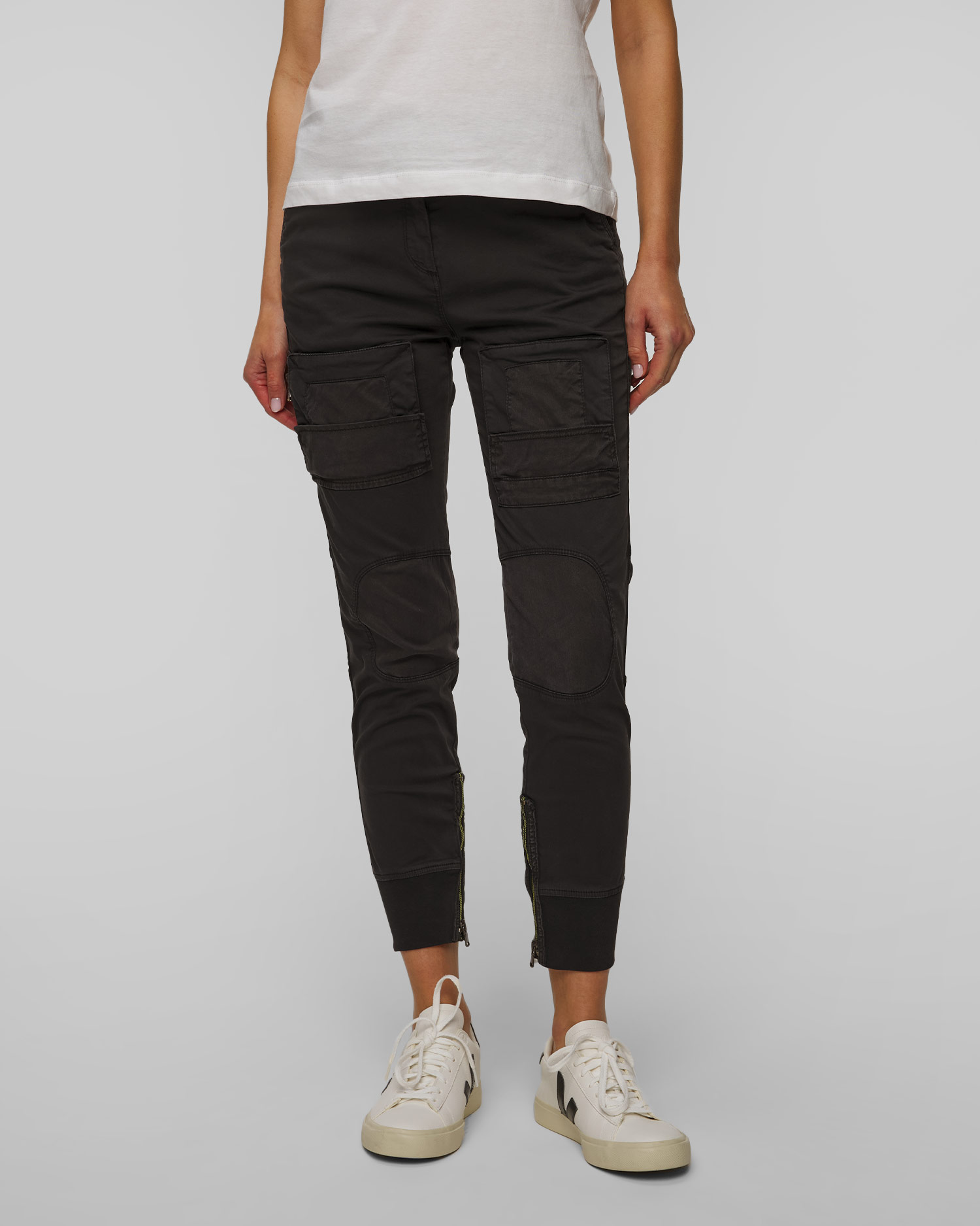 Women's black cargo trousers Aeronautica Militare