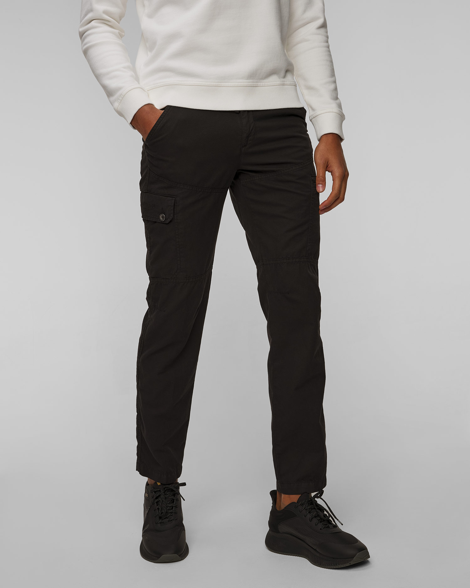 Aeronautica Militare Herrenhose mit Leinen in Schwarz
