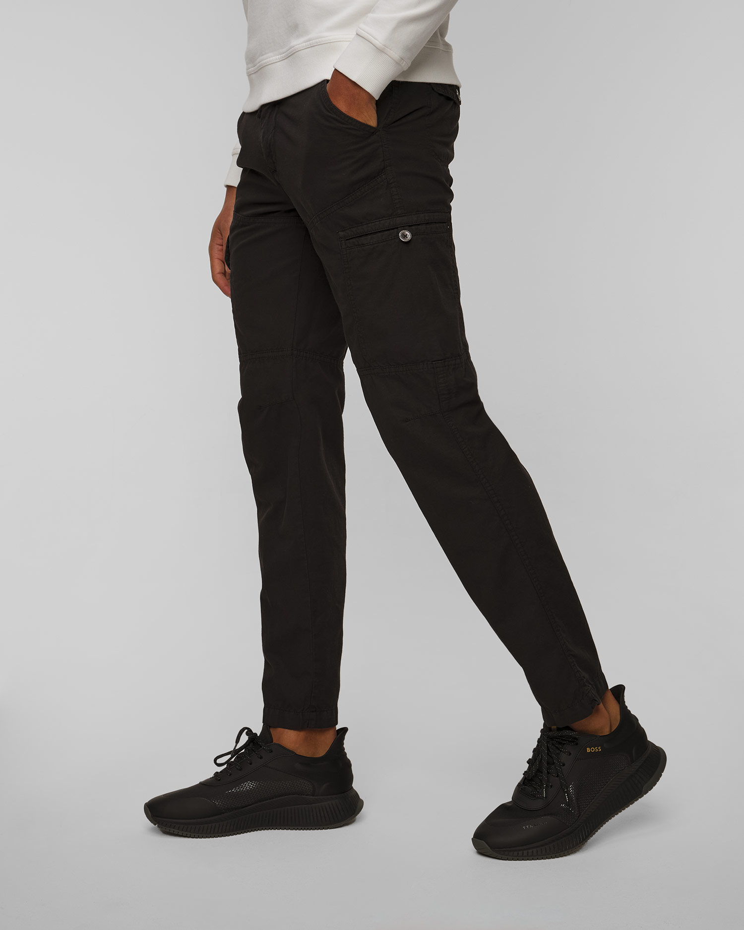 Aeronautica Militare Herrenhose mit Leinen in Schwarz