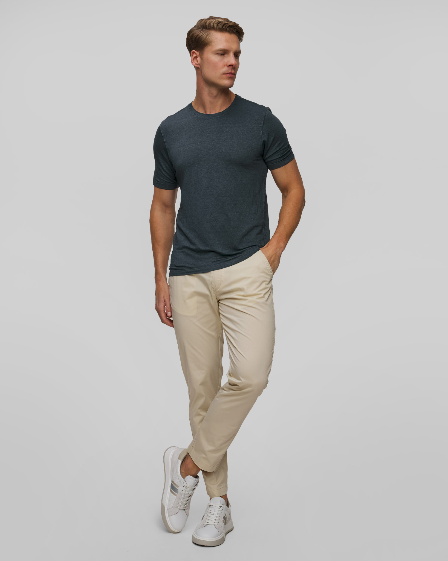 Pantalon beige pour hommes Aeronautica Militare
