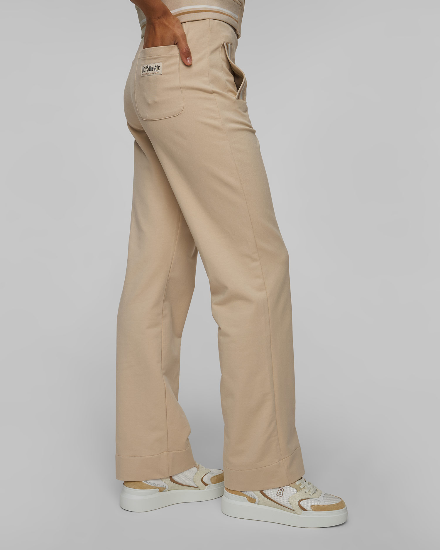 Pantaloni de trening bej pentru femei Aeronautica Militare
