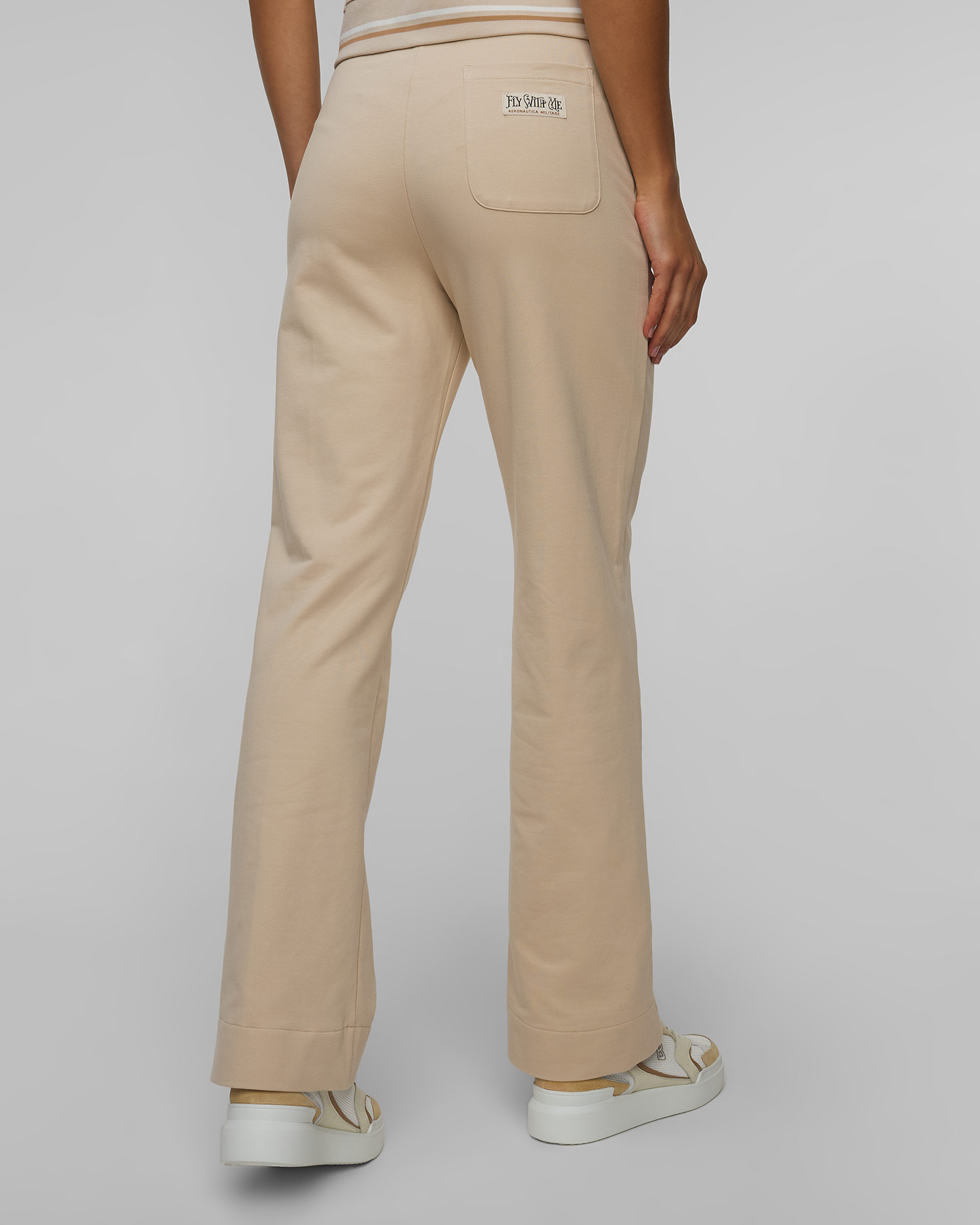 Pantaloni de trening bej pentru femei Aeronautica Militare