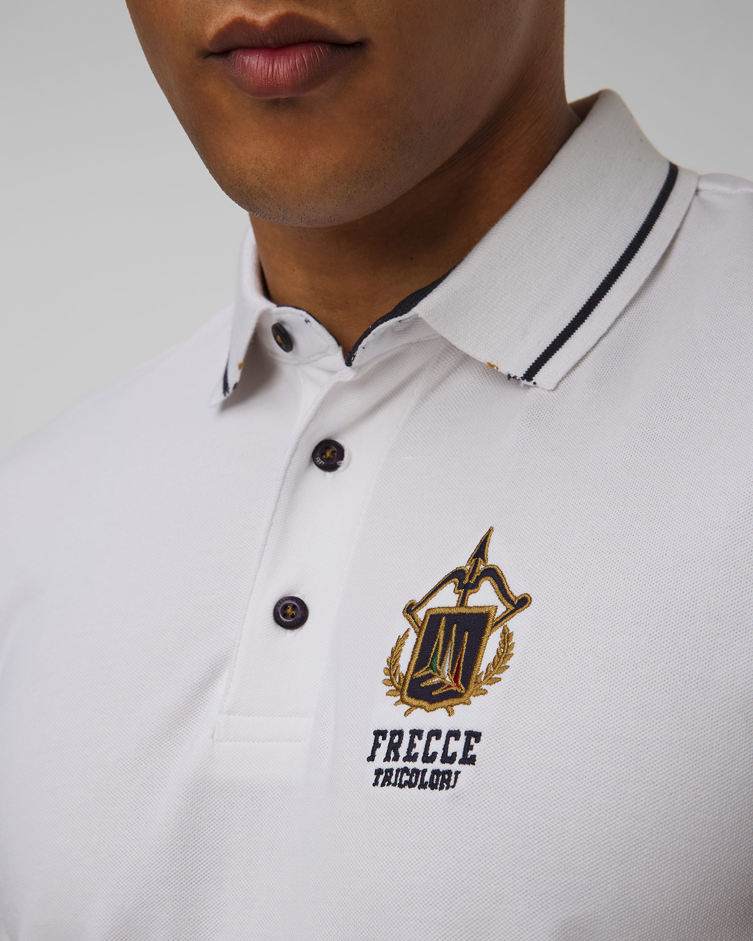 Białe polo męskie Aeronautica Militare