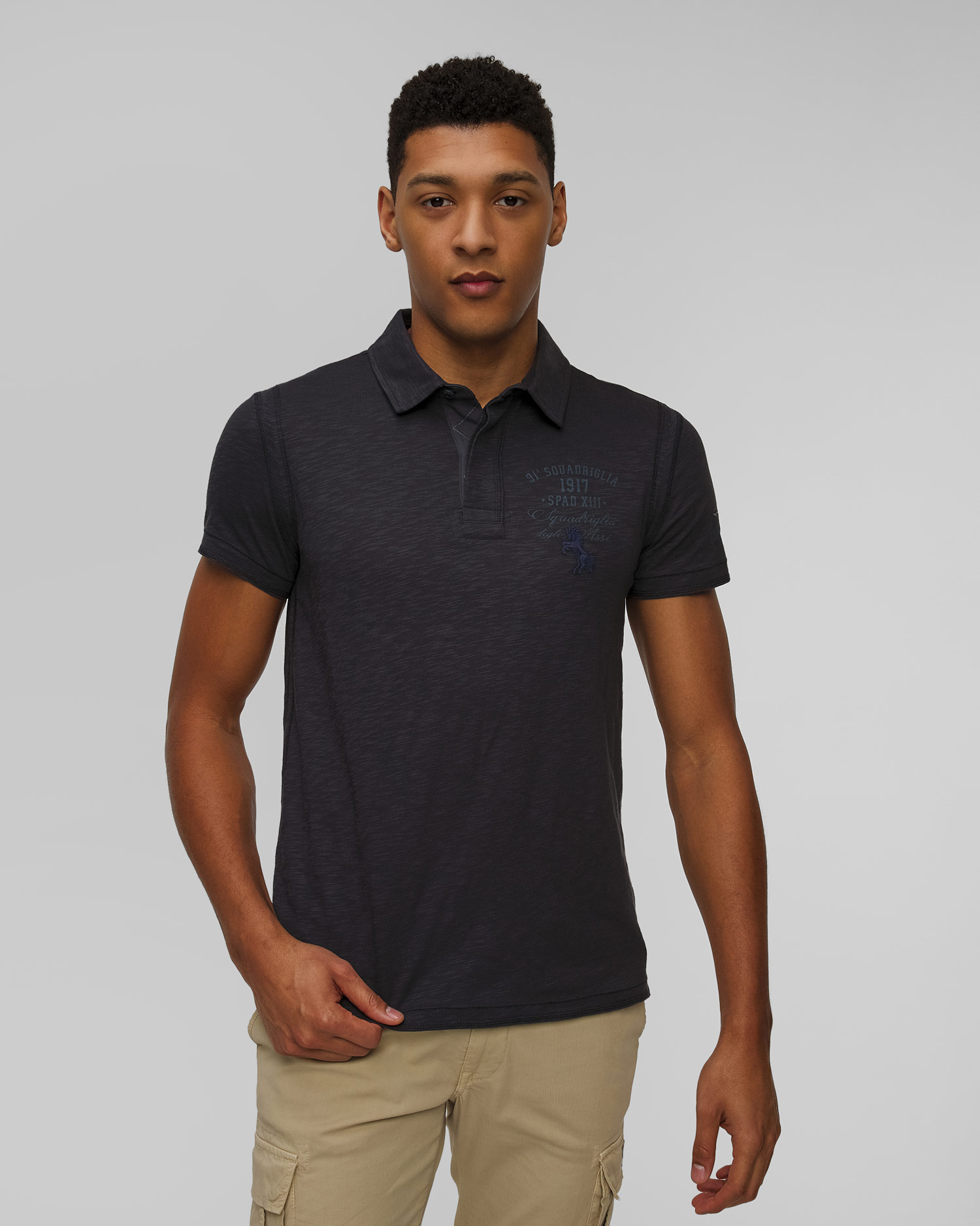 Granatowe polo męskie Aeronautica Militare