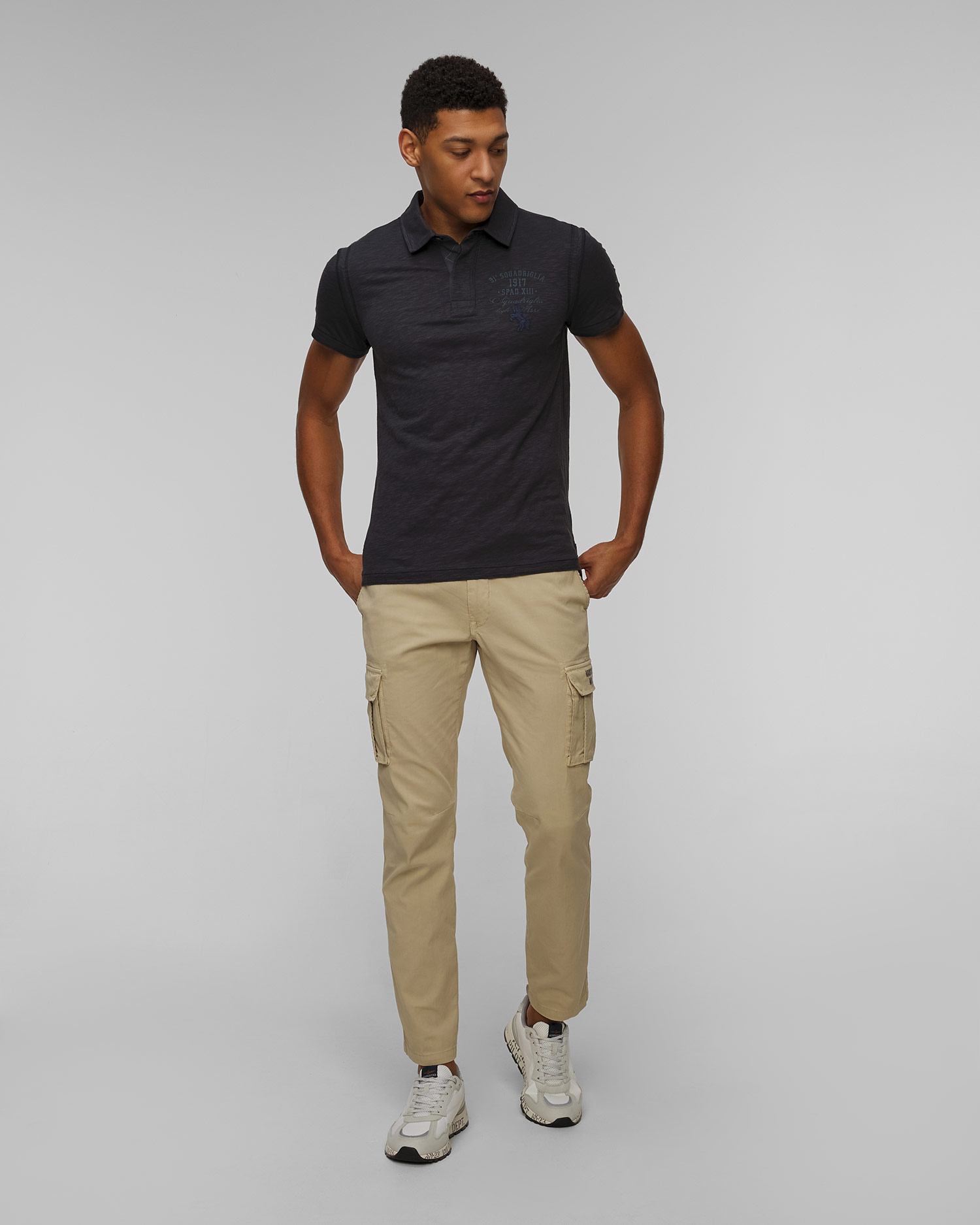 Granatowe polo męskie Aeronautica Militare