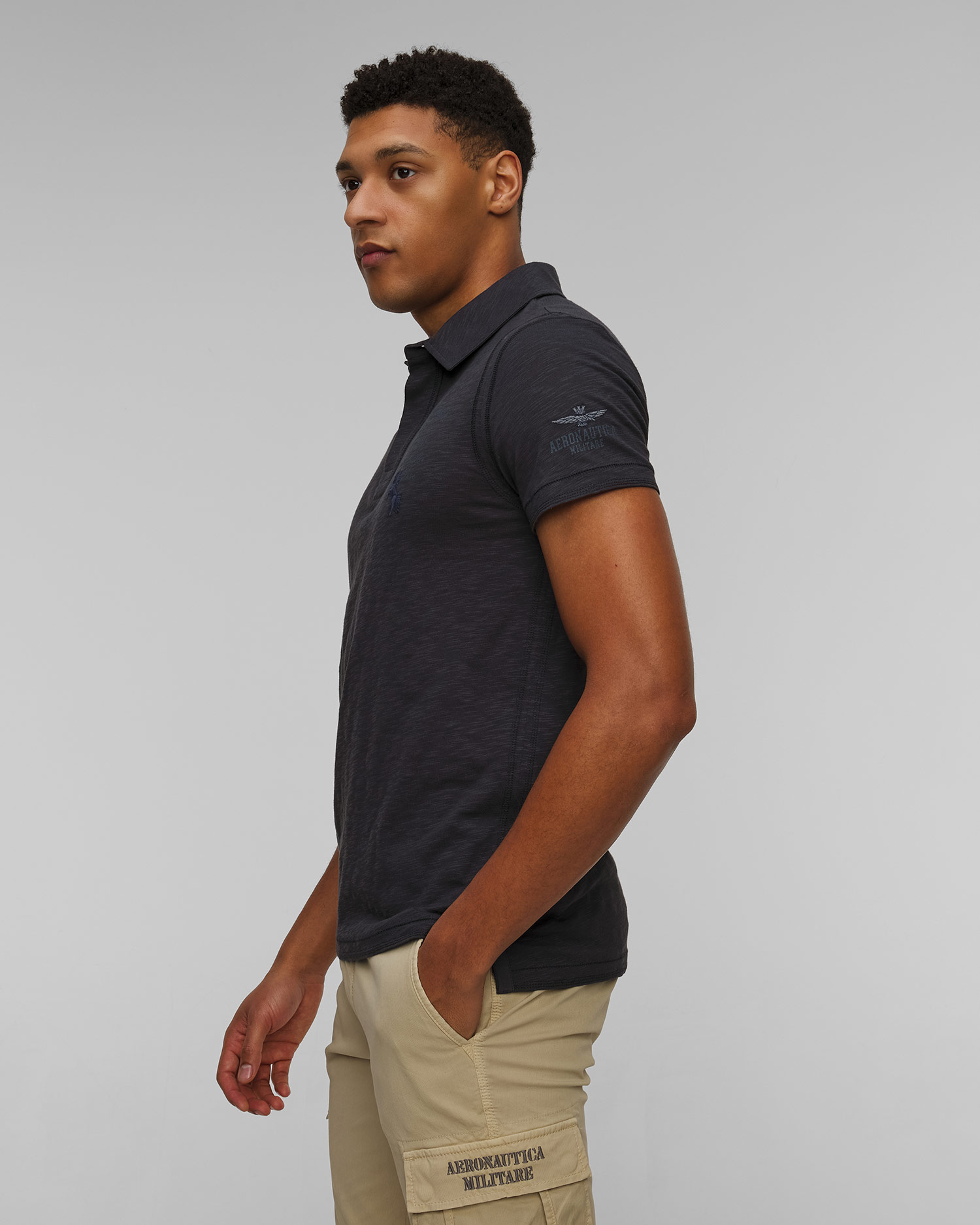Granatowe polo męskie Aeronautica Militare