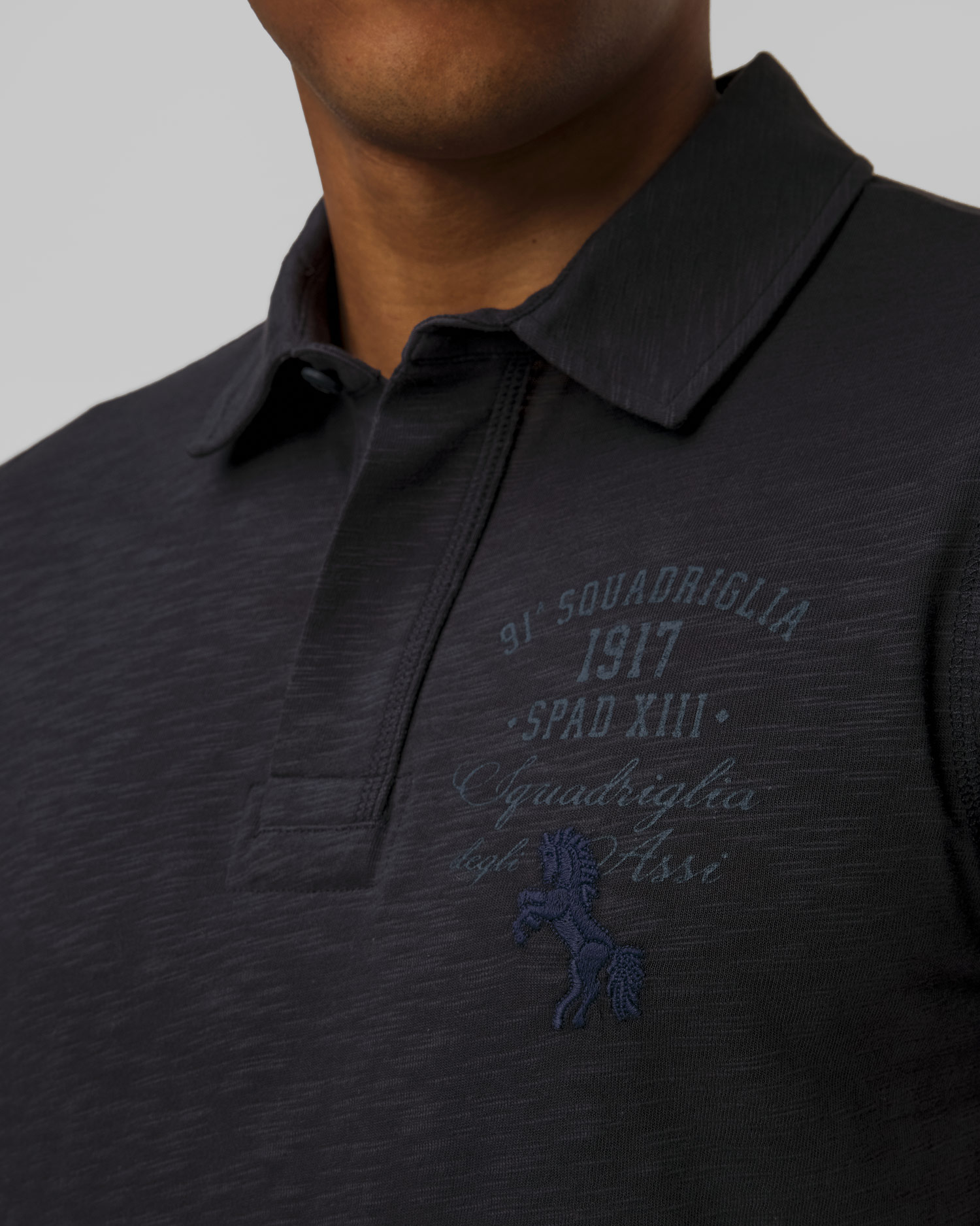 Granatowe polo męskie Aeronautica Militare