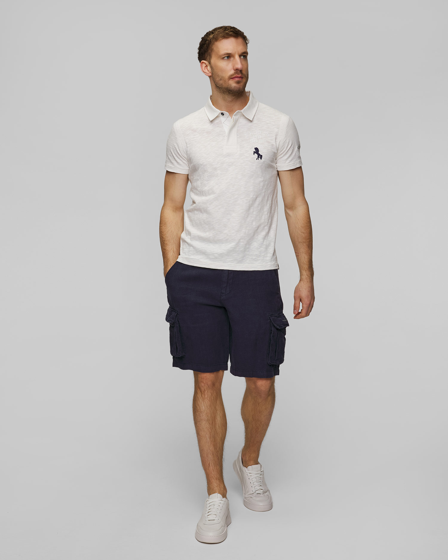 Polo blanc pour hommes Aeronautica Militare