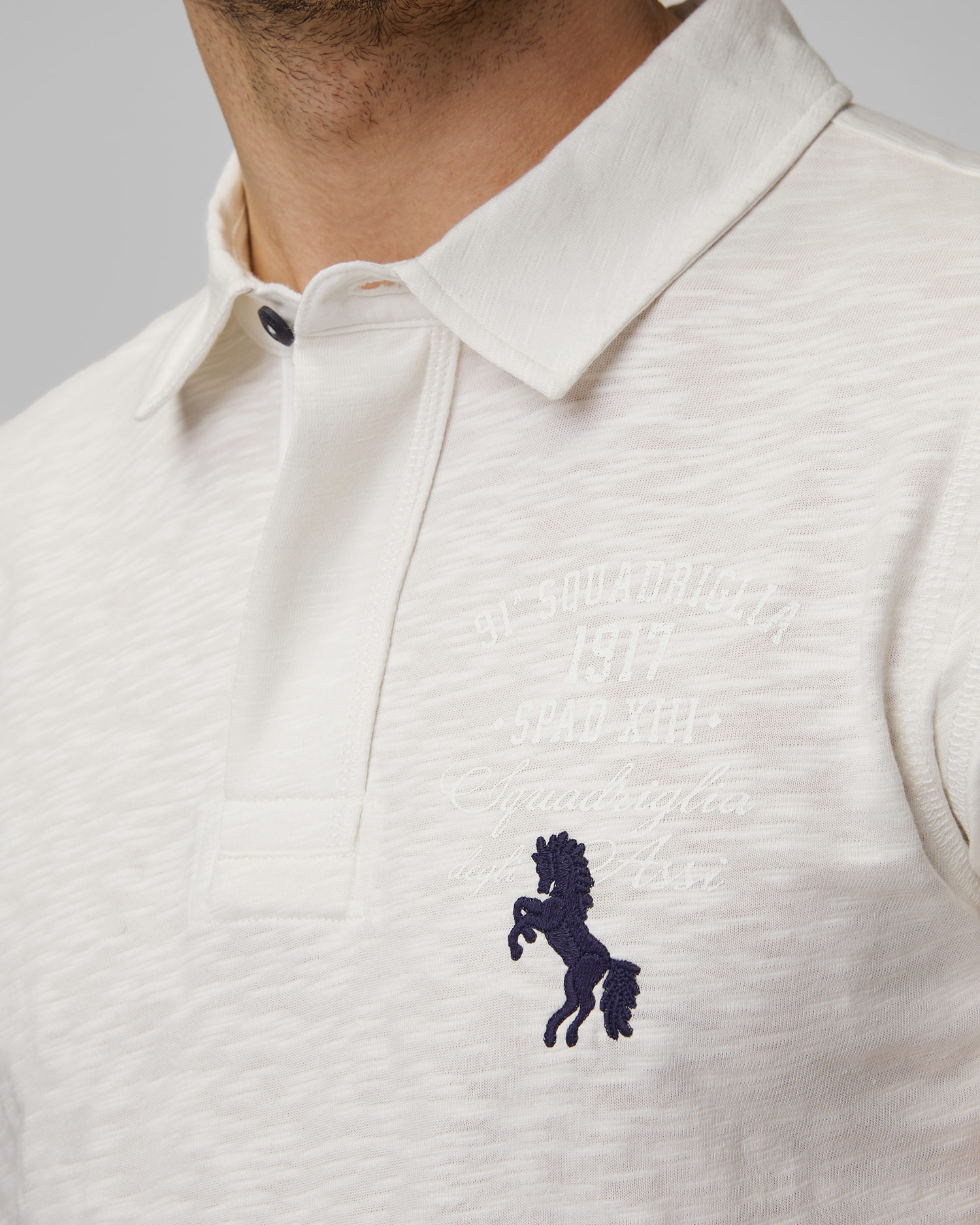 Polo blanc pour hommes Aeronautica Militare