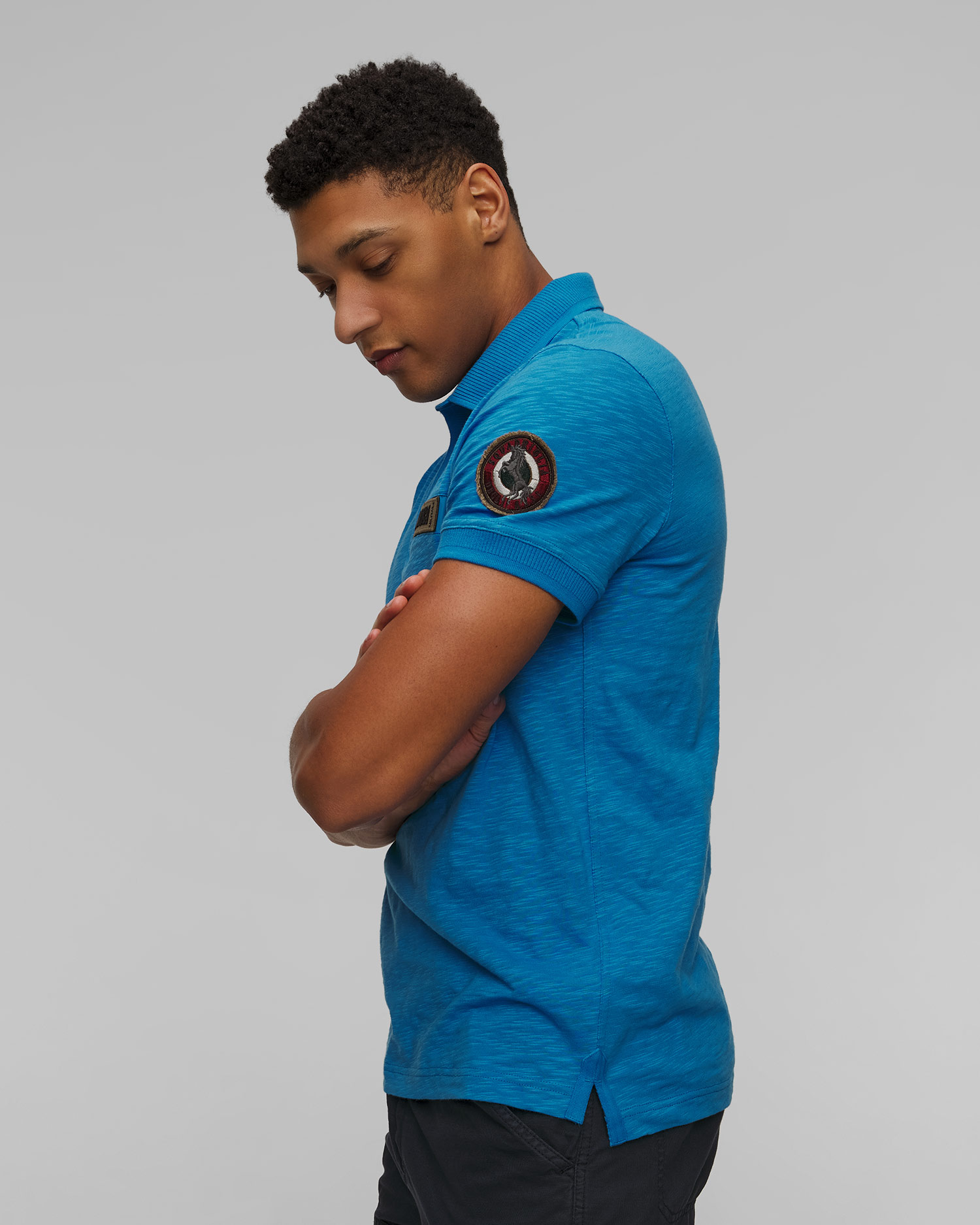 Niebieskie polo męskie Aeronautica Militare