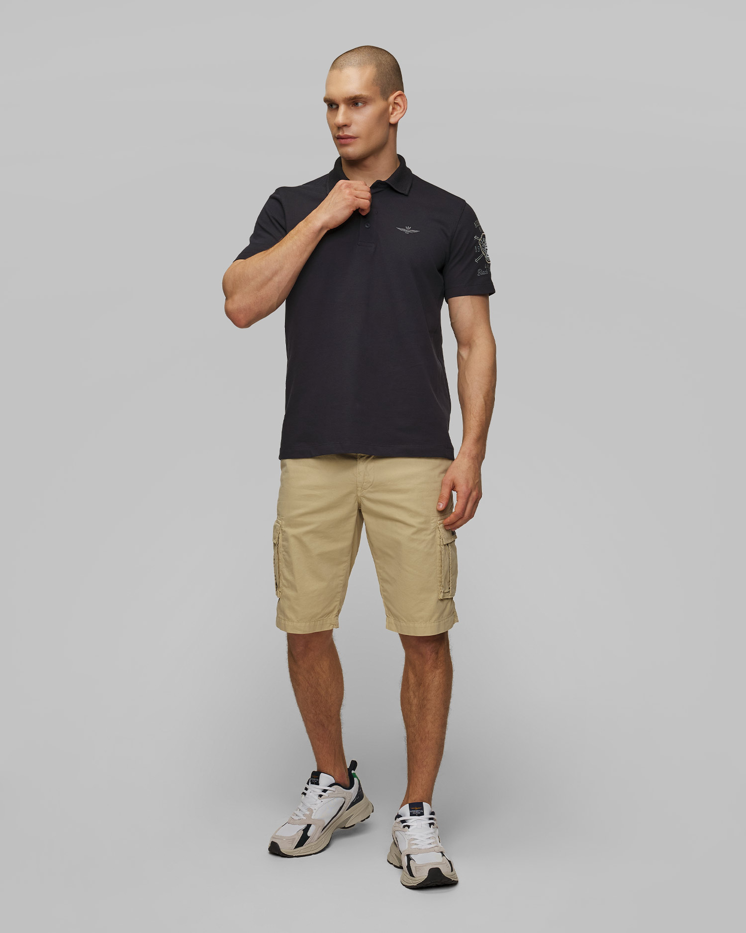 Granatowe polo męskie Aeronautica Militare