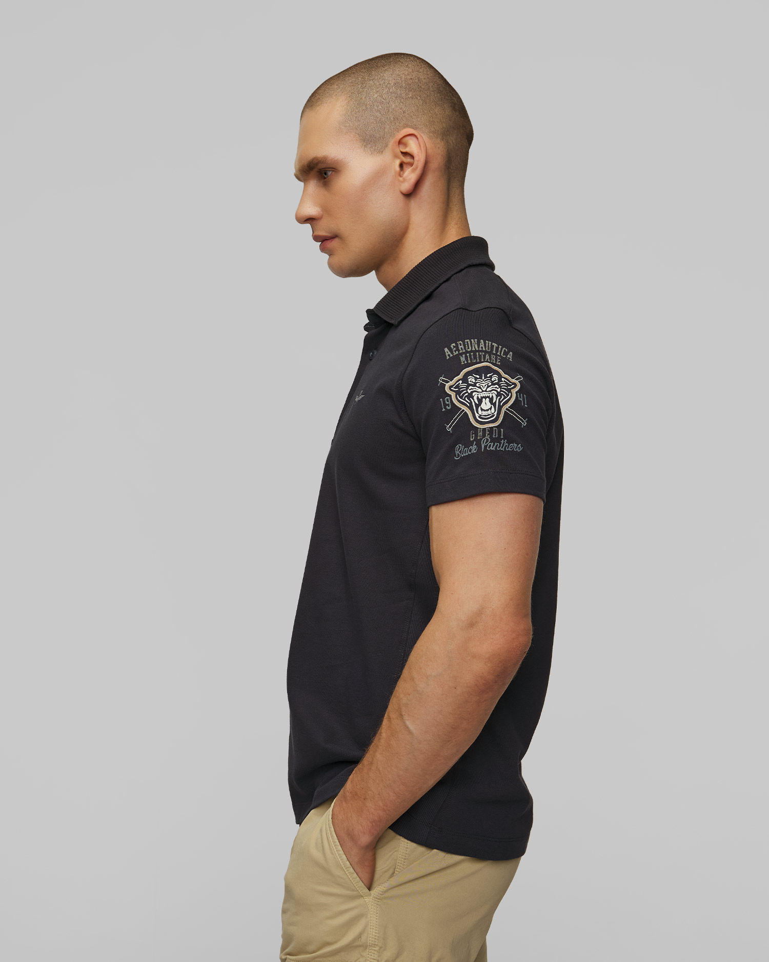 Granatowe polo męskie Aeronautica Militare