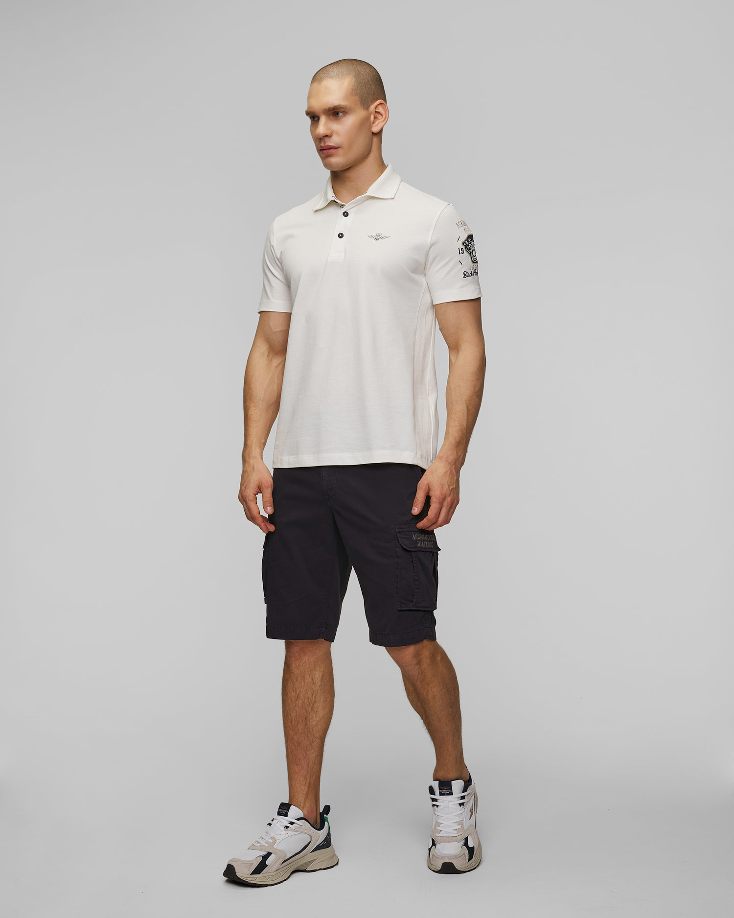 Białe polo męskie Aeronautica Militare