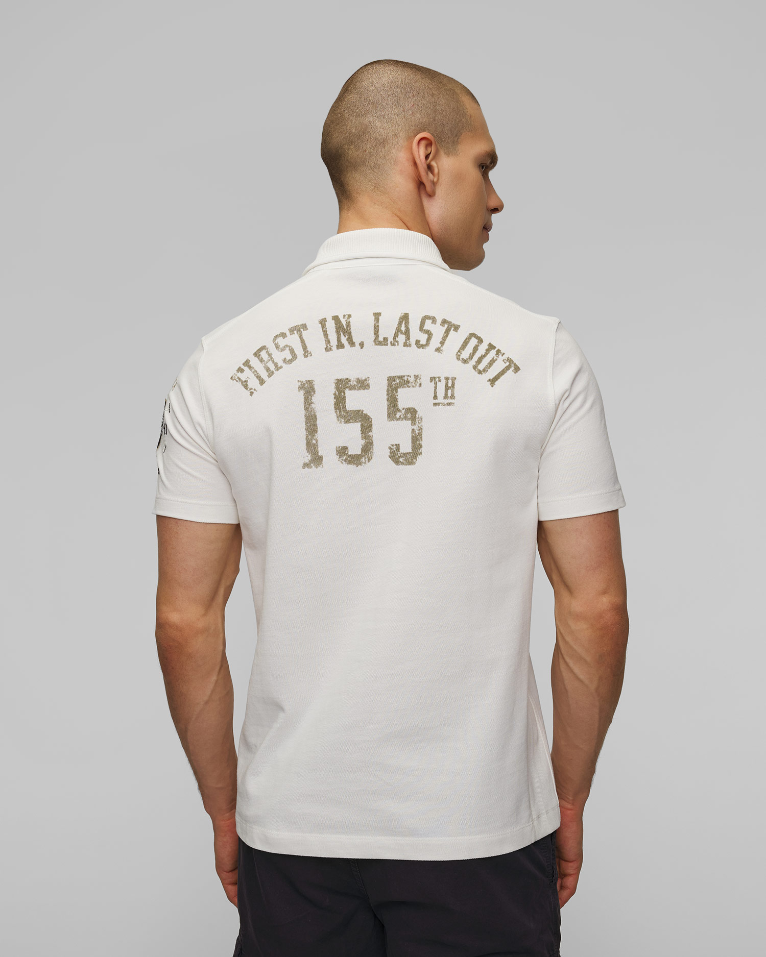 Białe polo męskie Aeronautica Militare