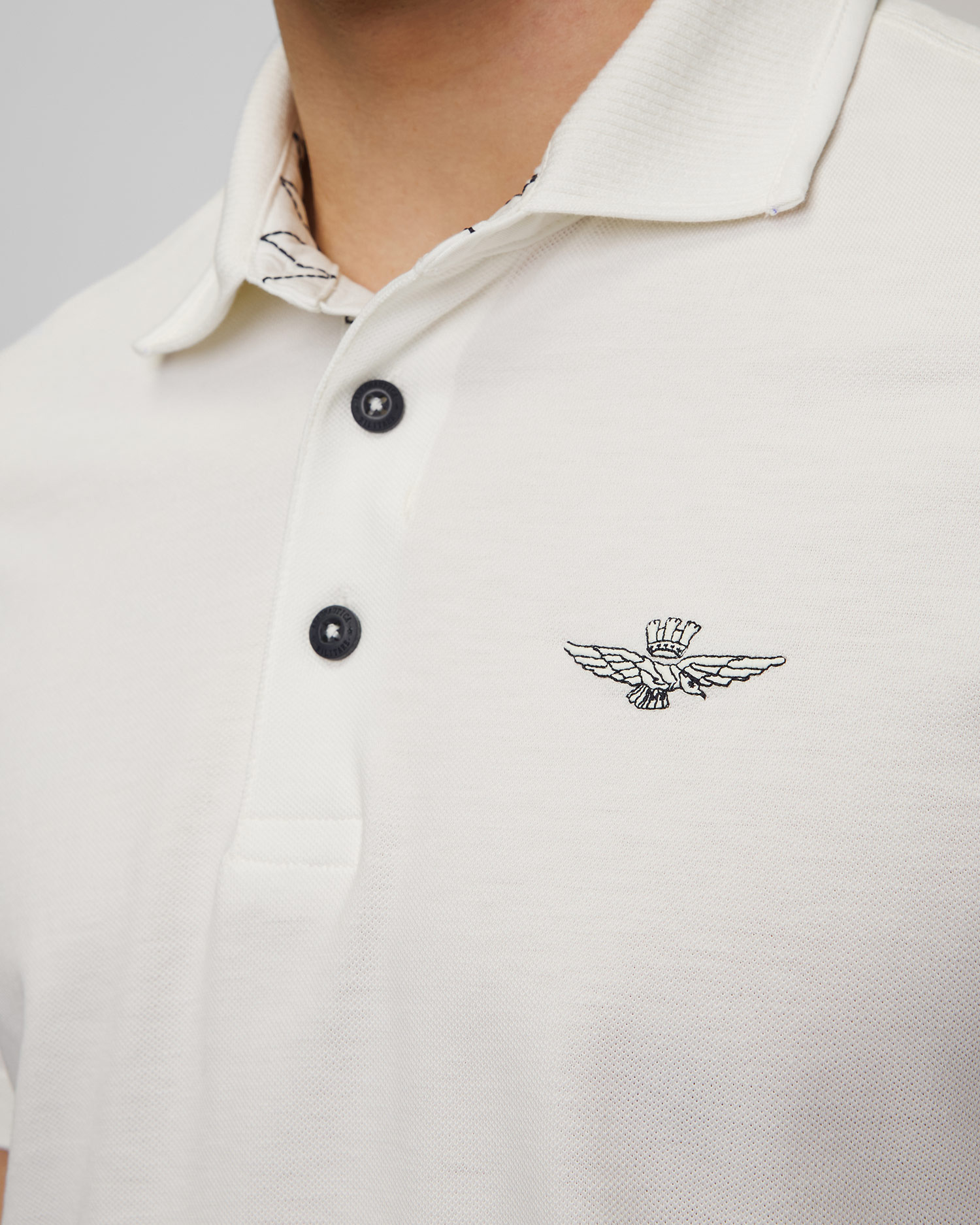 Białe polo męskie Aeronautica Militare