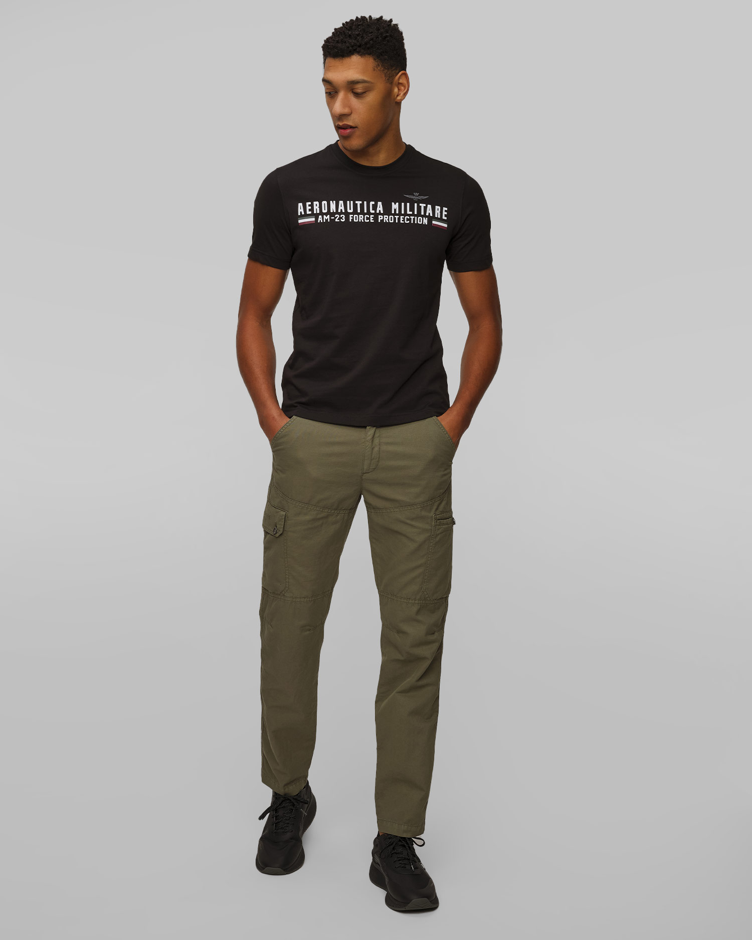 Tricou negru pentru bărbați Aeronautica Militare 