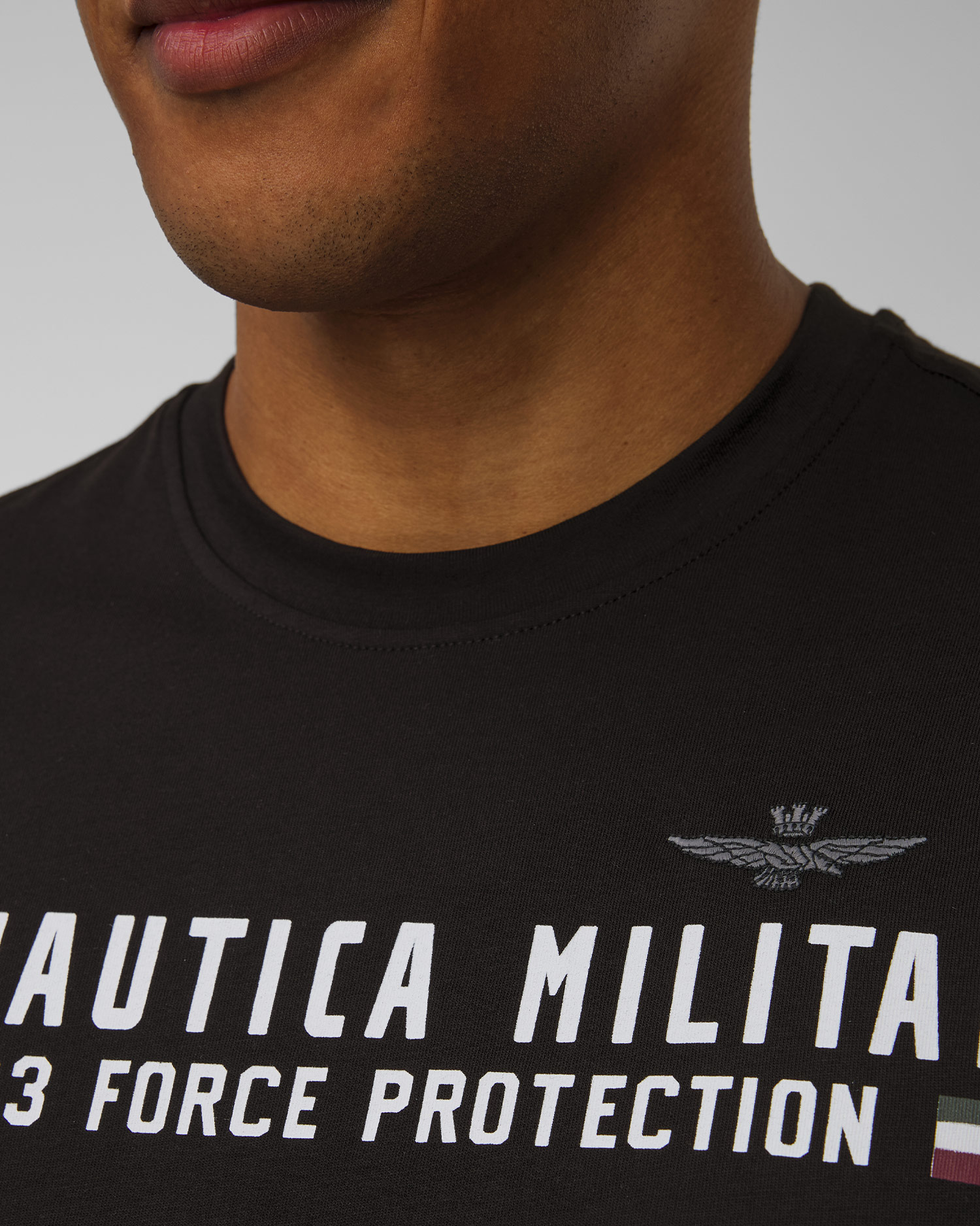 Tricou negru pentru bărbați Aeronautica Militare 