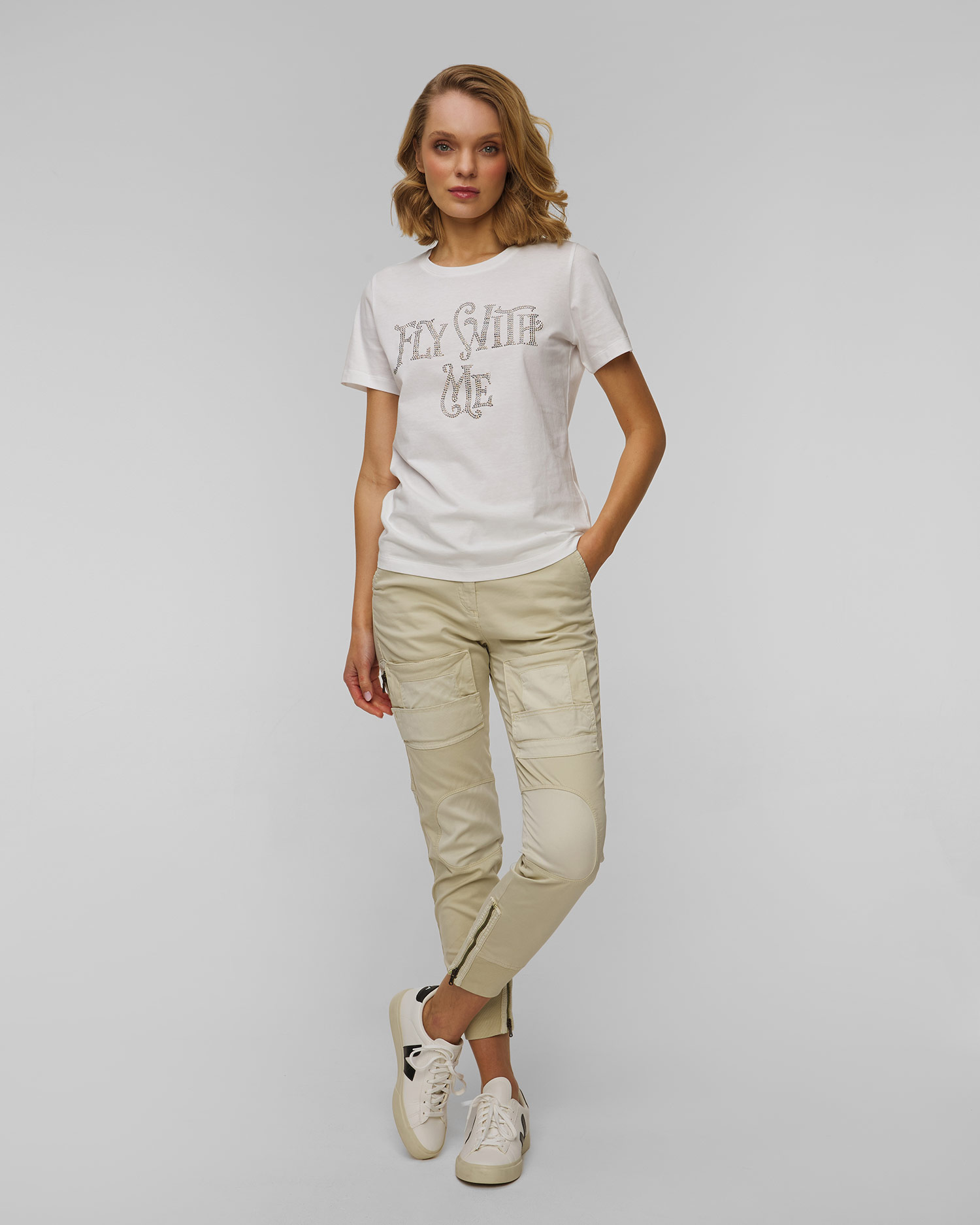 T-shirt blanc pour femmes Aeronautica Militare