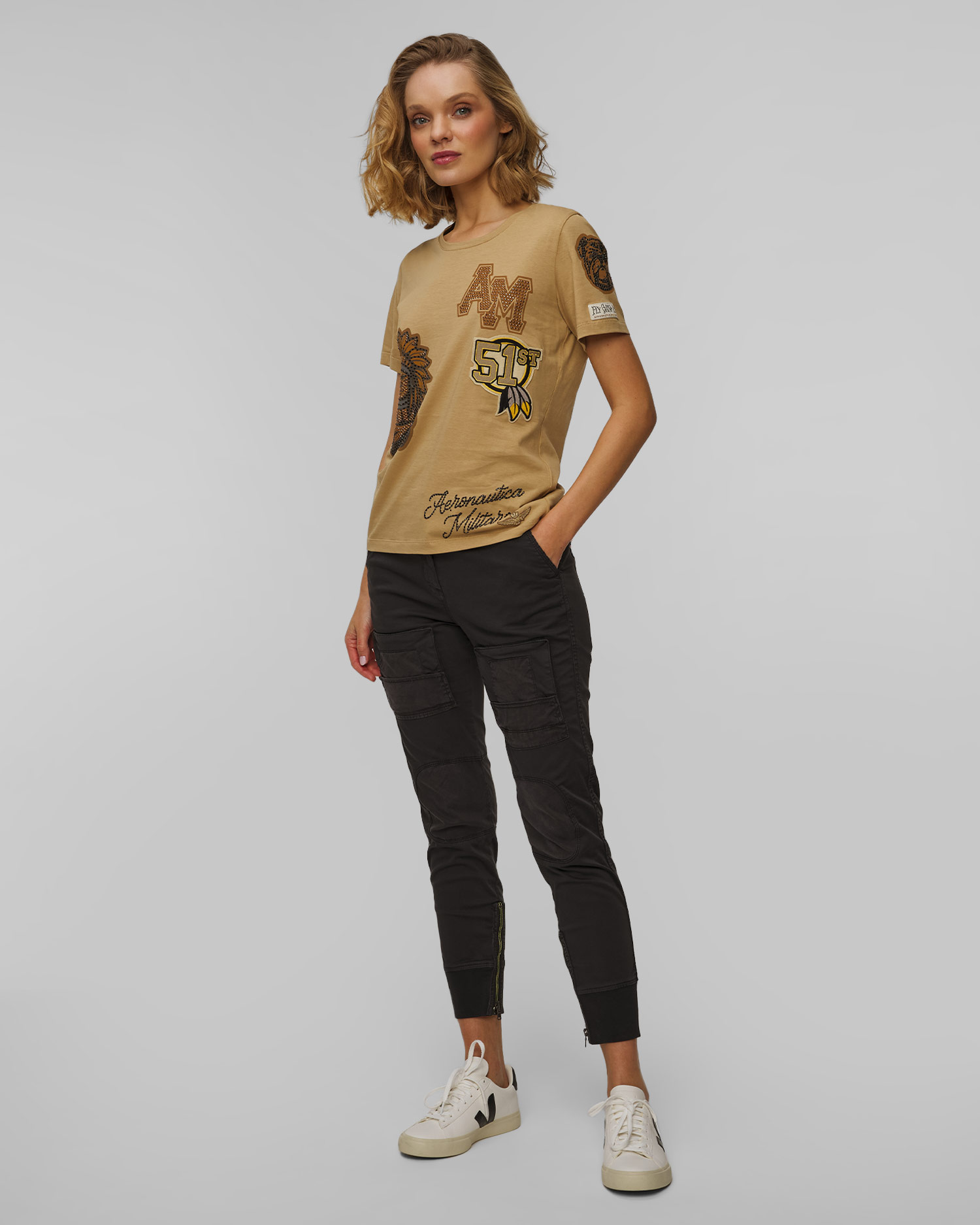 Dámské hnědé tričko Aeronautica Militare