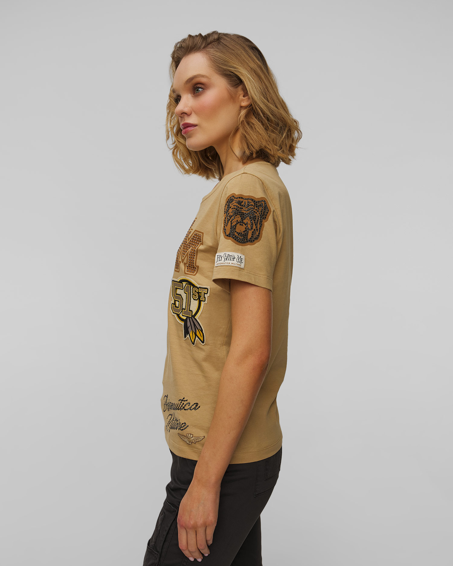 Dámské hnědé tričko Aeronautica Militare