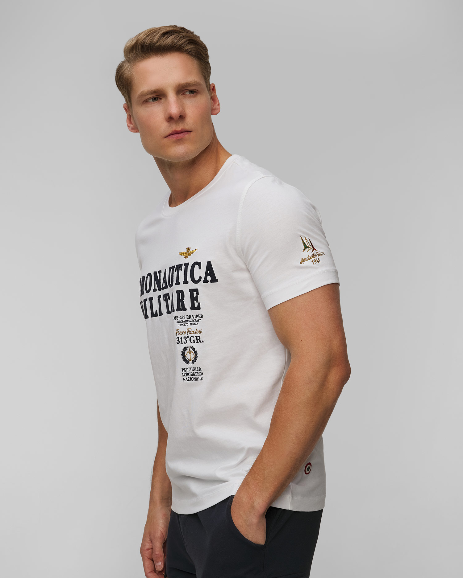 Bílé pánské tričko Aeronautica Militare