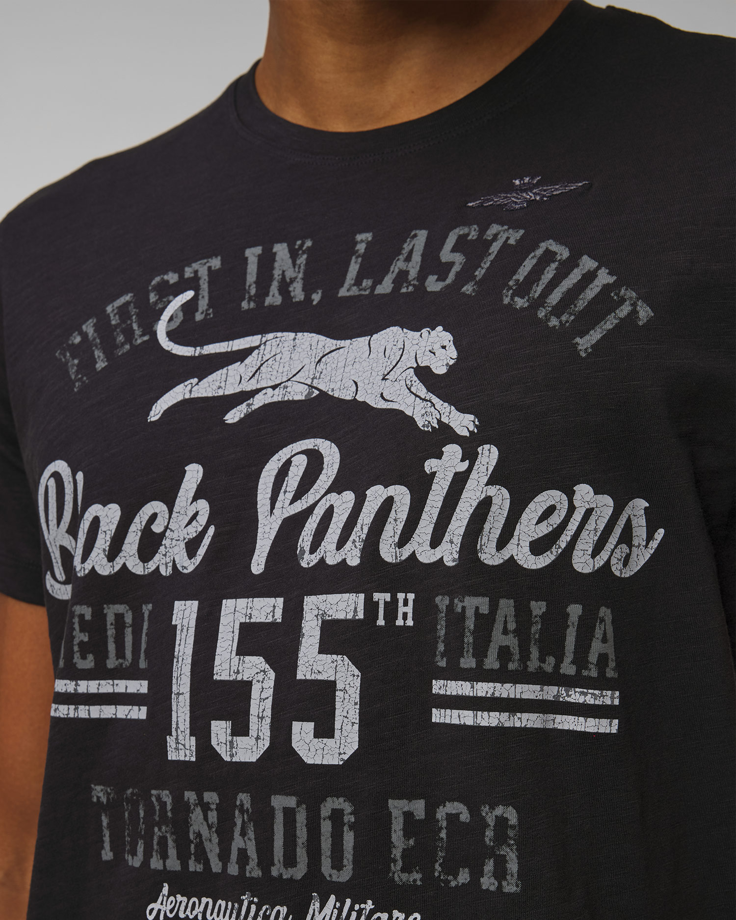 Granatowy T-shirt męski Aeronautica Militare