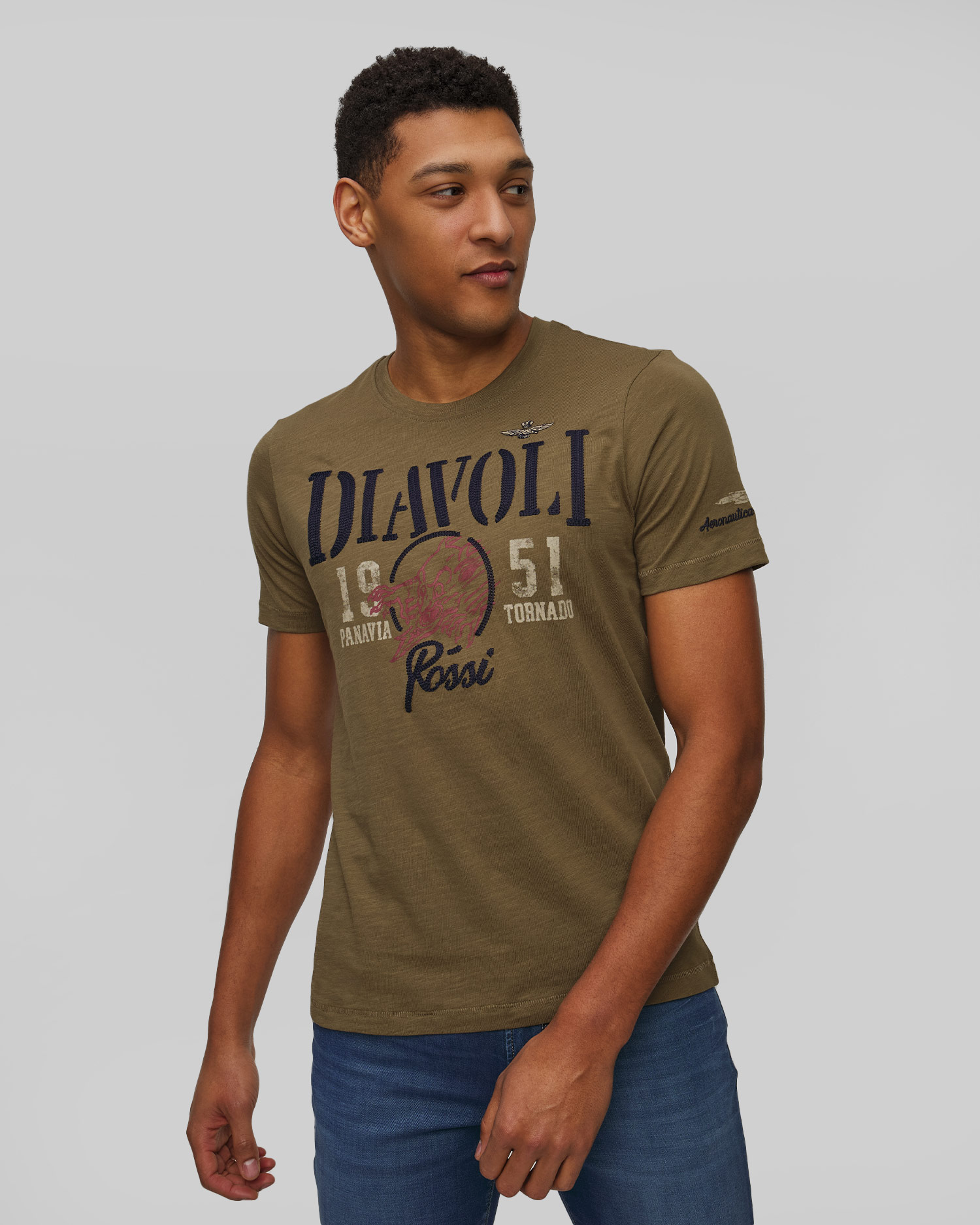 Men's green T-shirt Aeronautica Militare