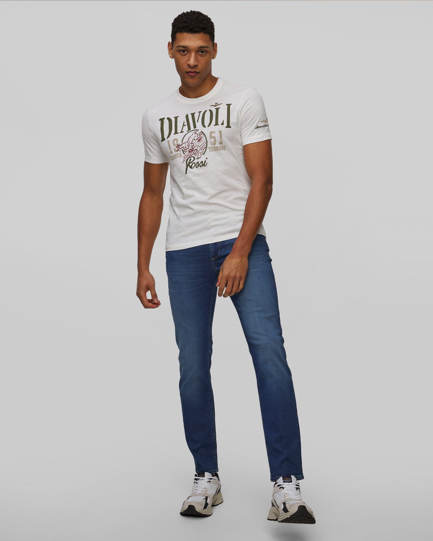 Men's white T-shirt Aeronautica Militare