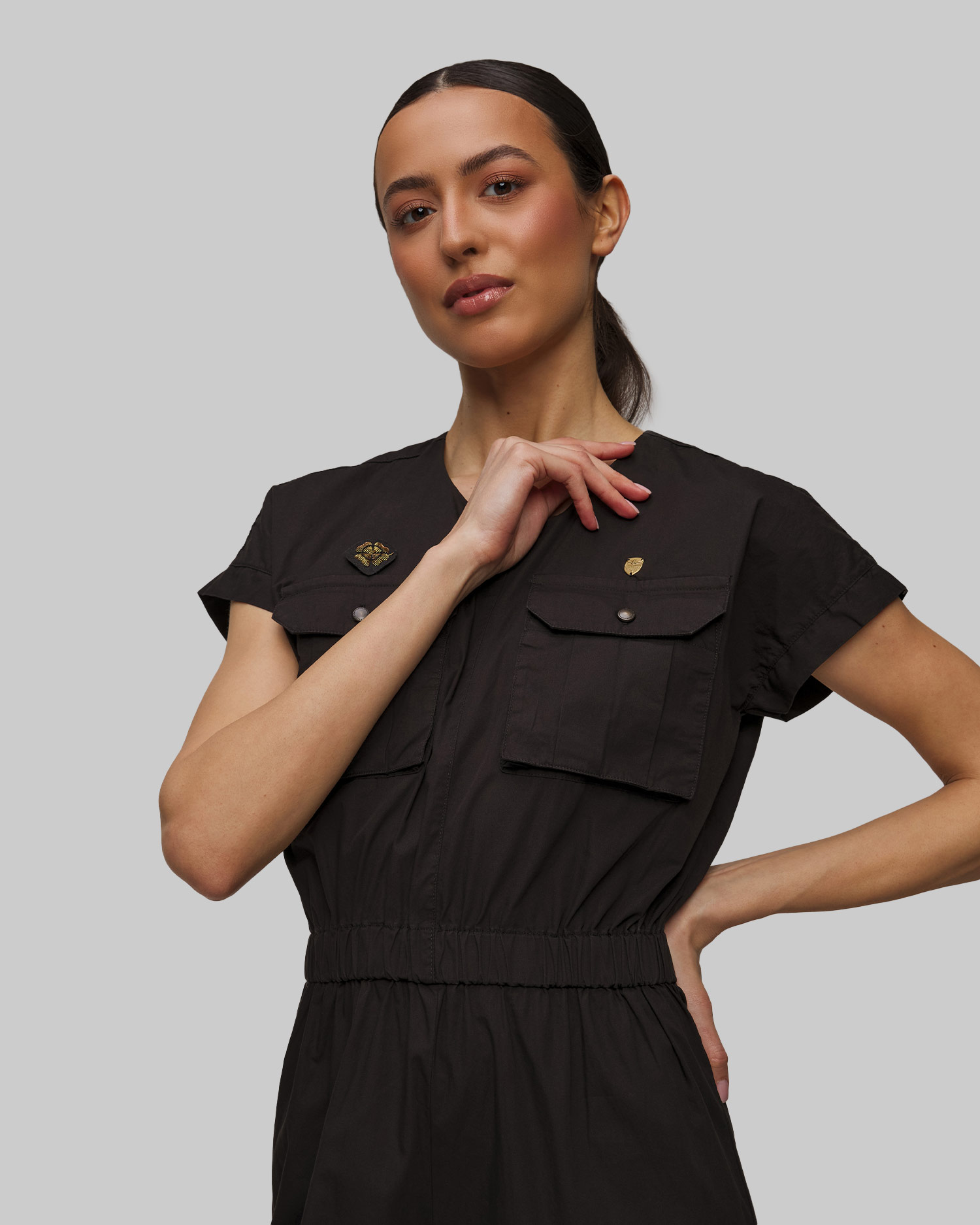 Salopetă neagră pentru femei Aeronautica Militare