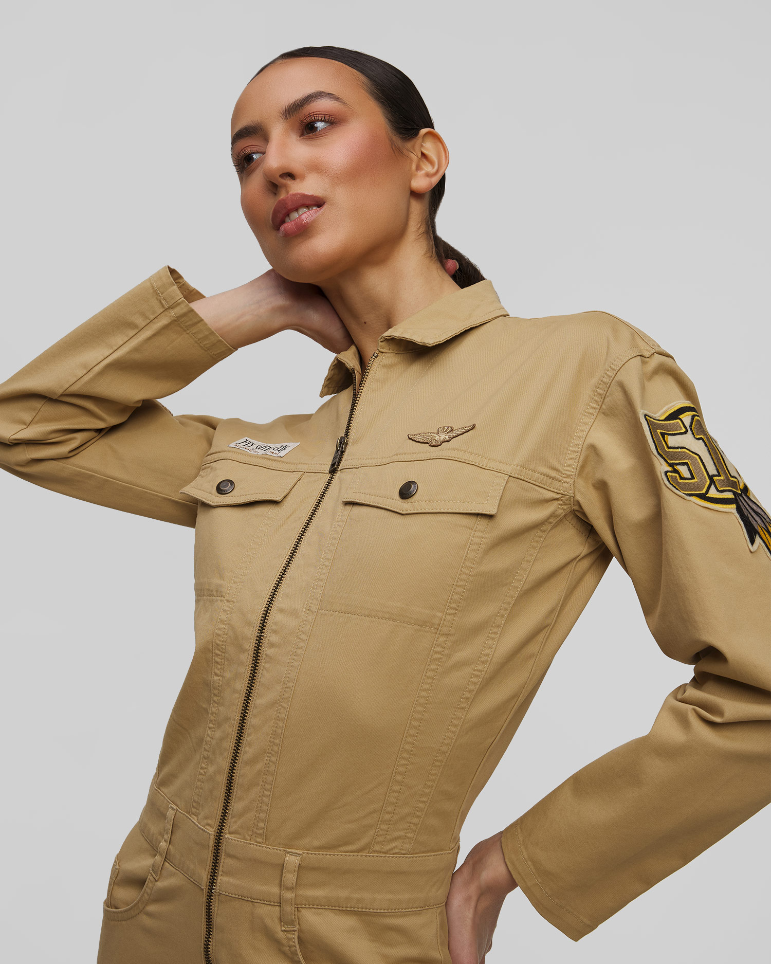Women's brown jumpsuit, Aeronautica Militare