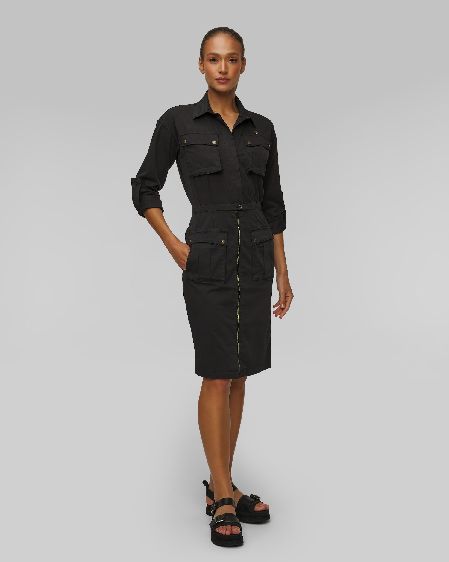 Robe bodycon noire pour femmes Aeronautica Militare