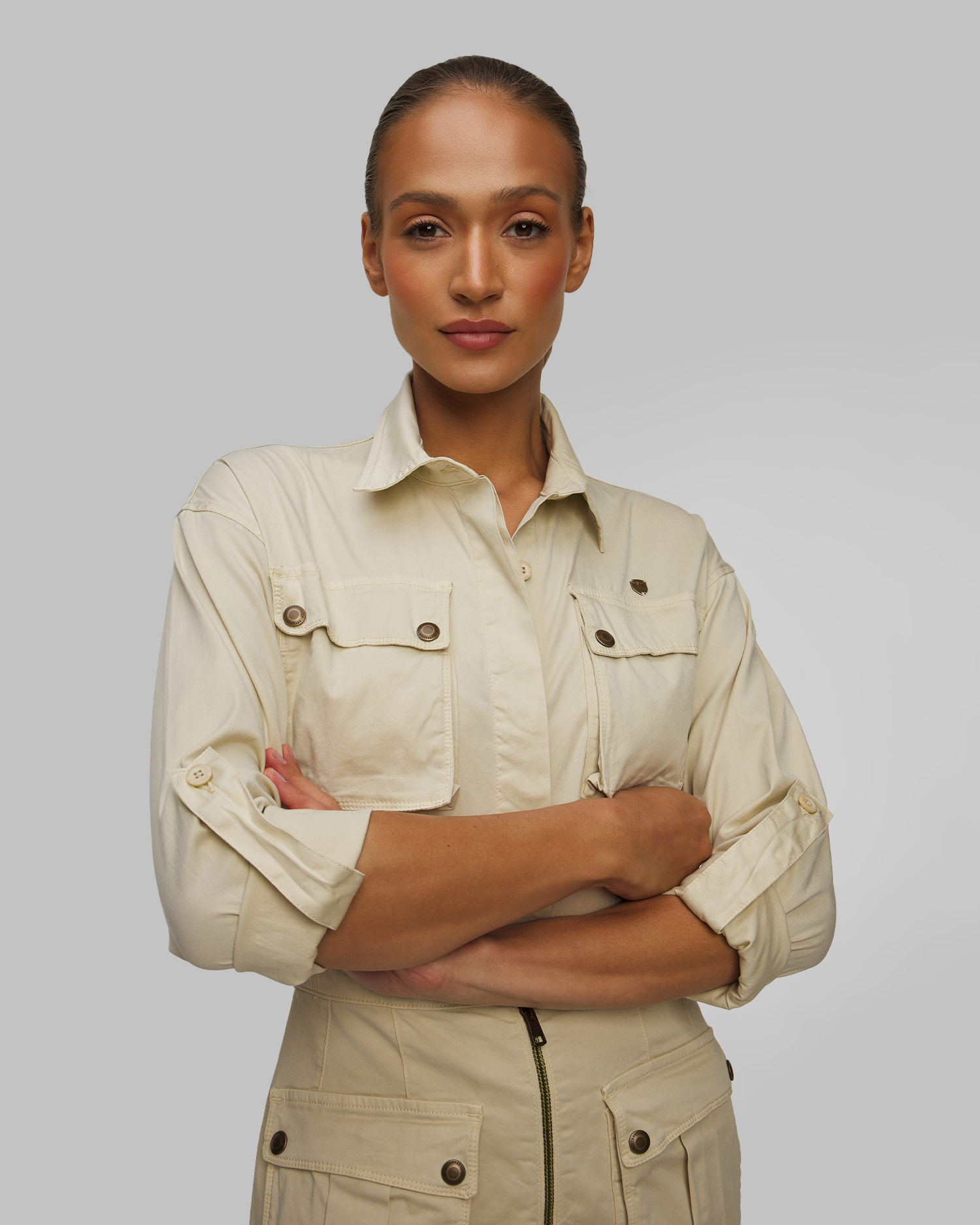 Robe bodycon beige pour femmes Aeronautica Militare