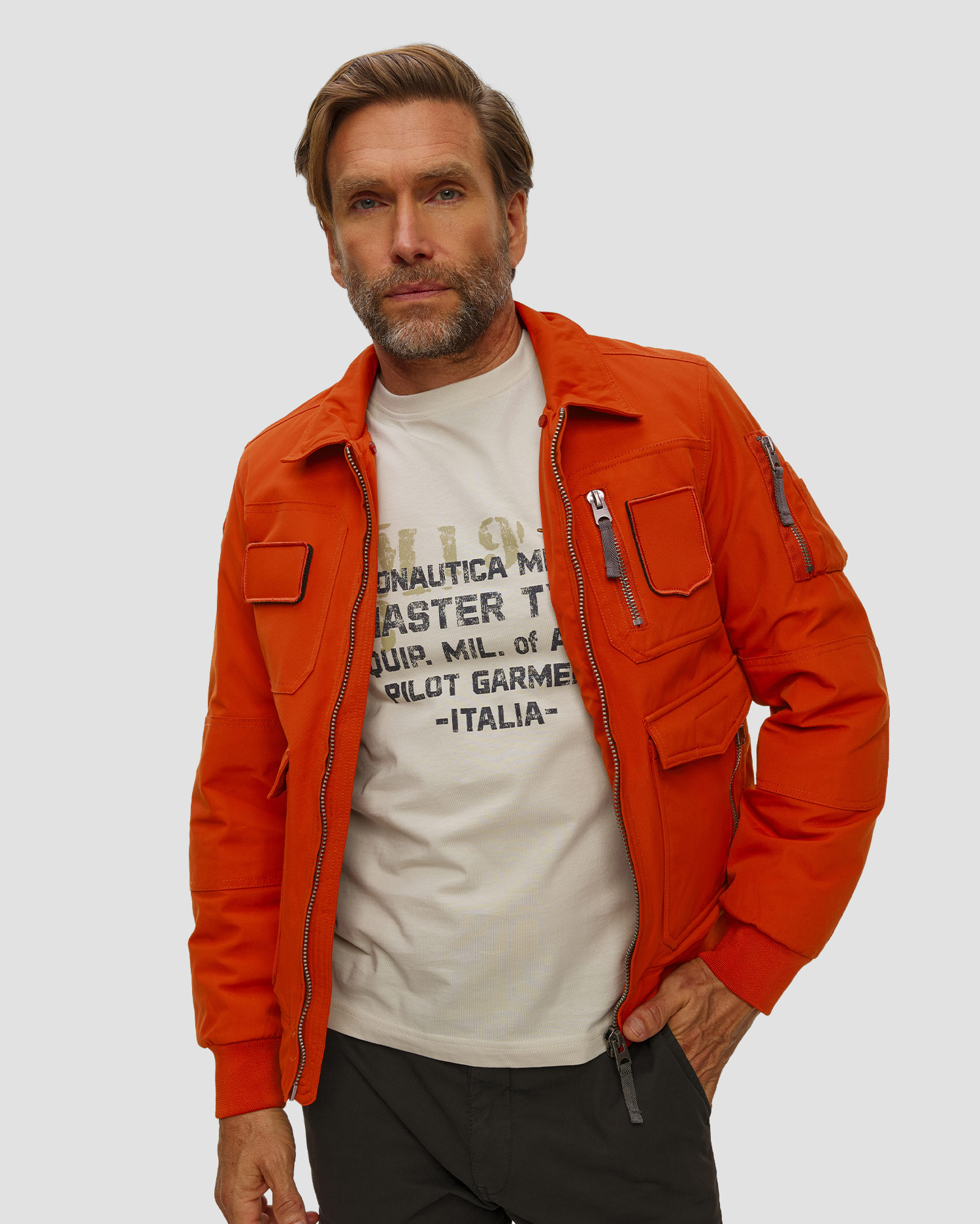 Giacca arancione da uomo Aeronautica Militare