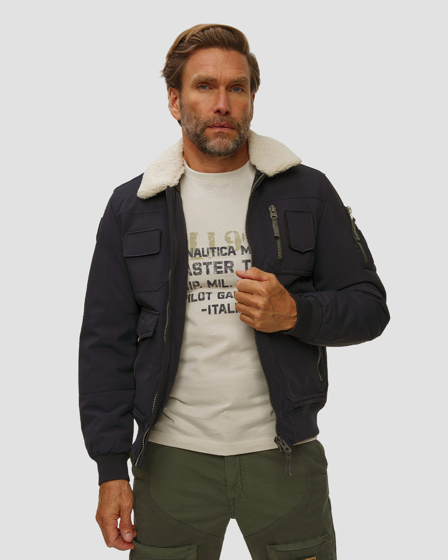 Giacca blu scuro da uomo Aeronautica Militare