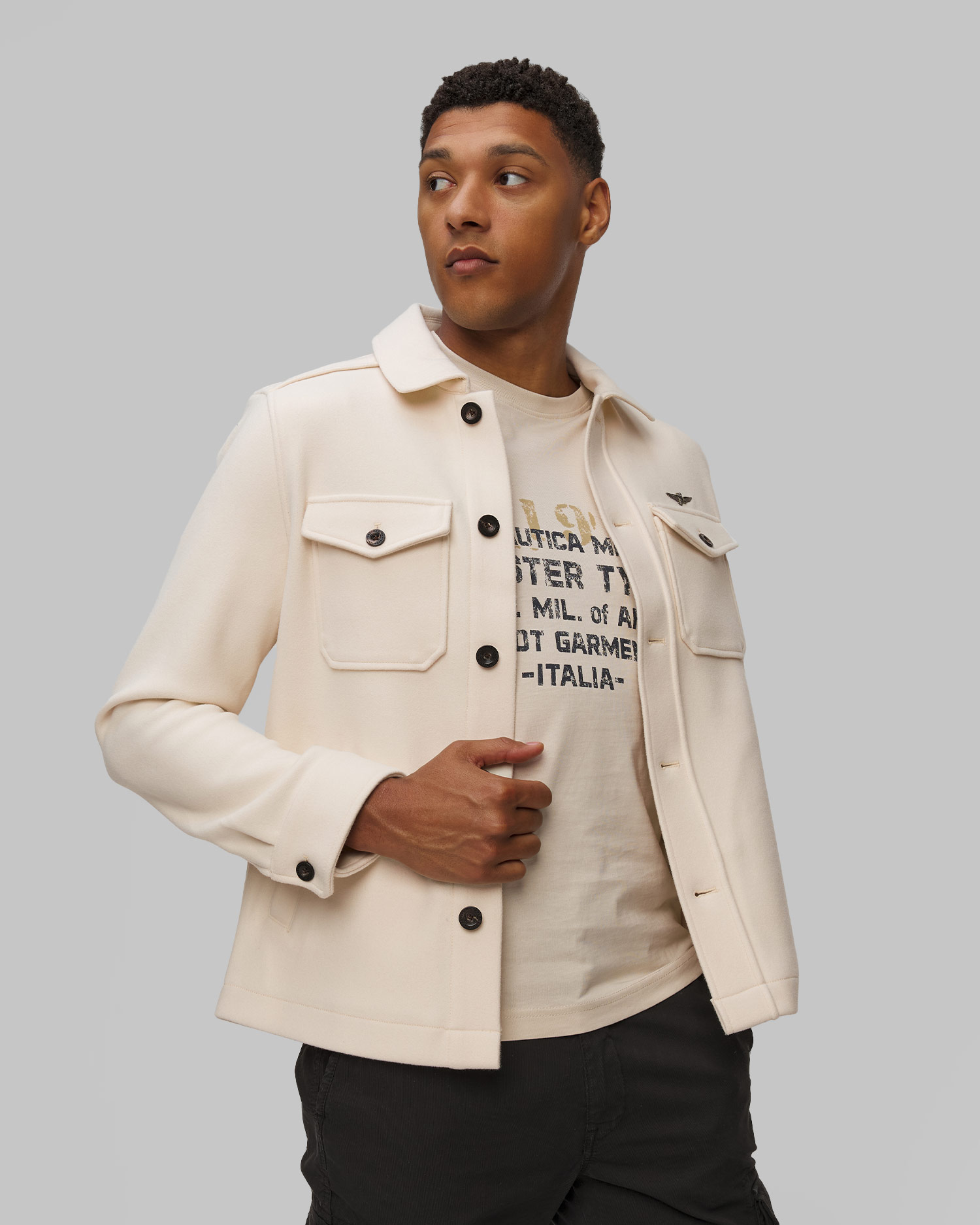 Giacca beige da uomo Aeronautica Militare