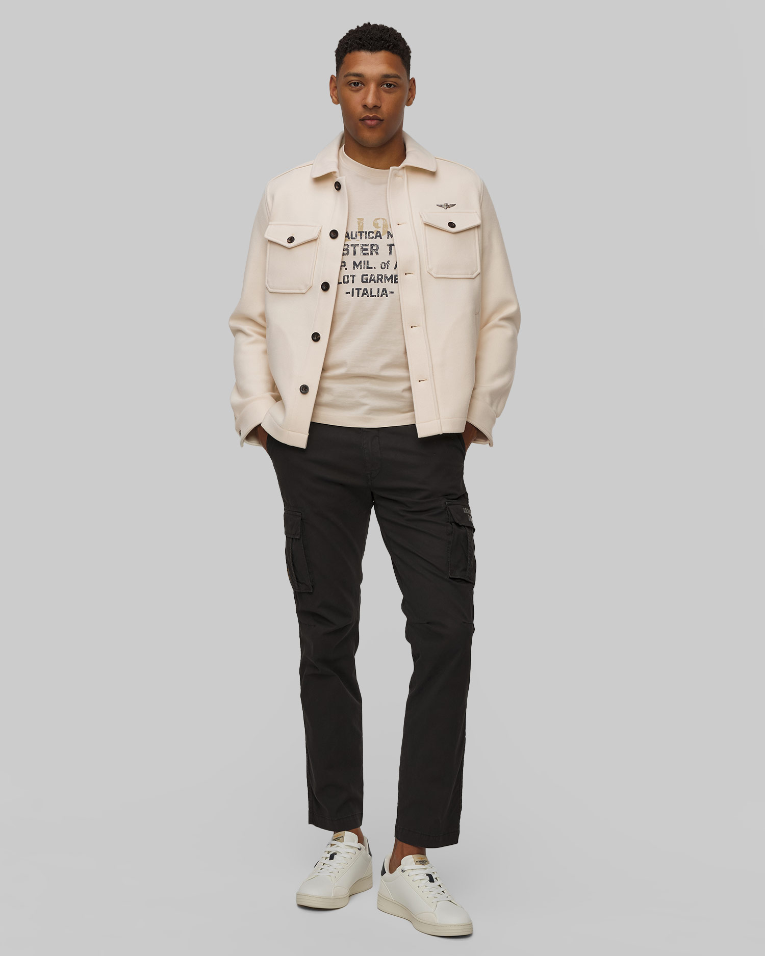 Giacca beige da uomo Aeronautica Militare